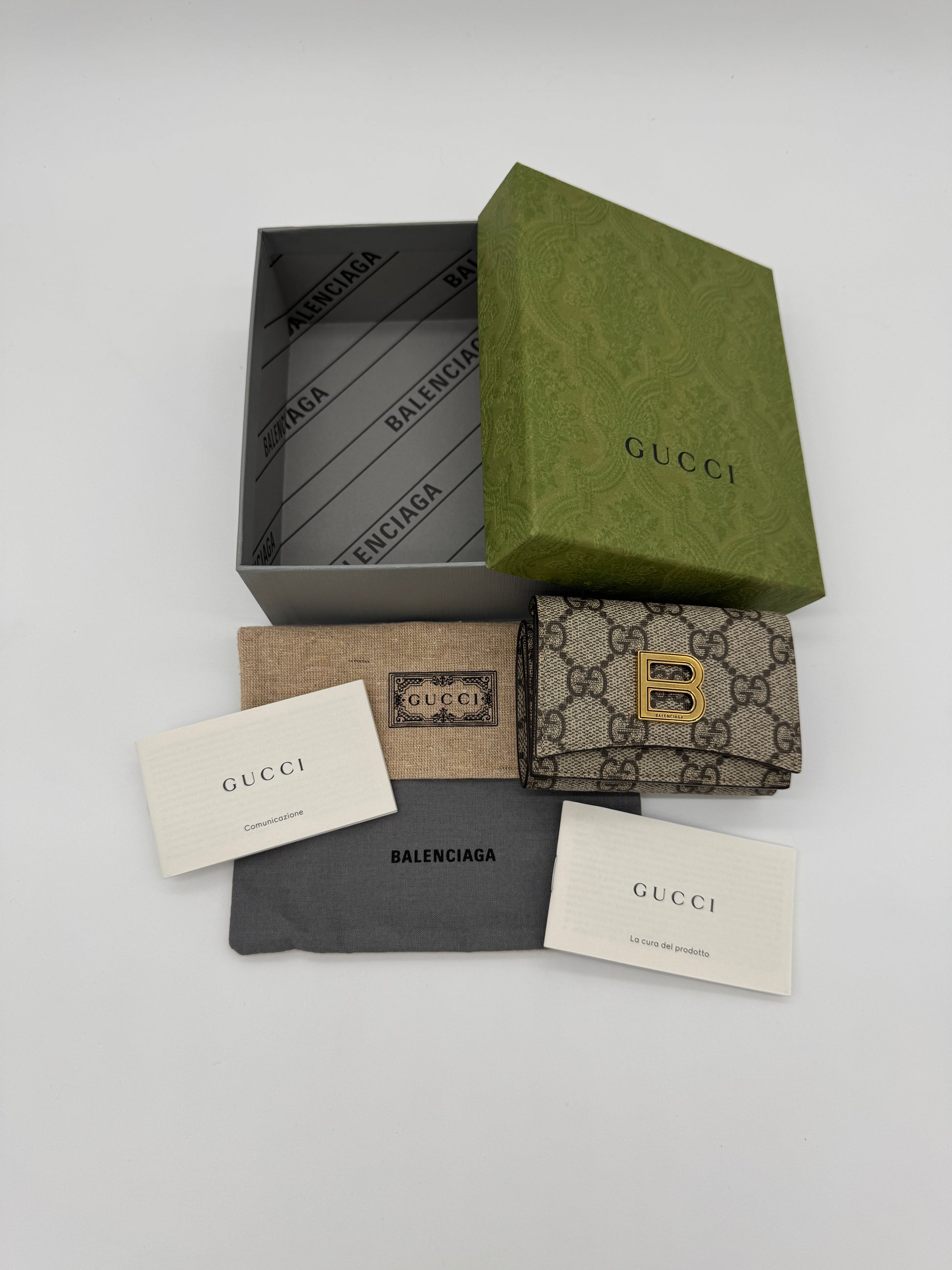 Gucci x Balenciaga The Hacker Project Trifold Wallet GG Coated Canvas