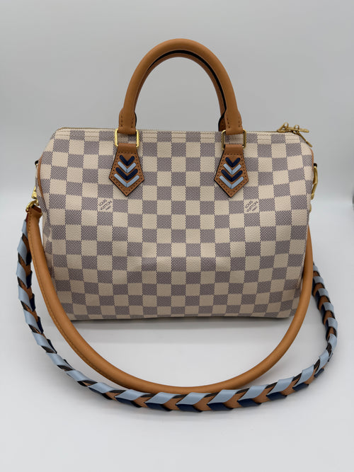 Louis Vuitton Speedy 30 Damier Azur Braided Strap