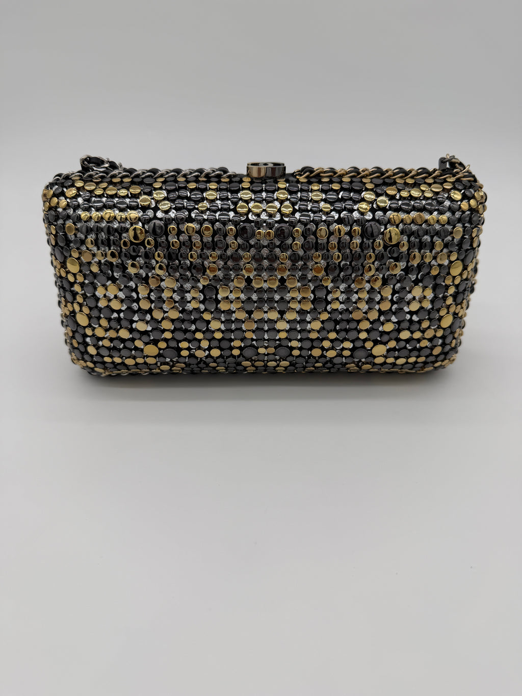 Chanel Studded Chain Around CC Evening Clutch