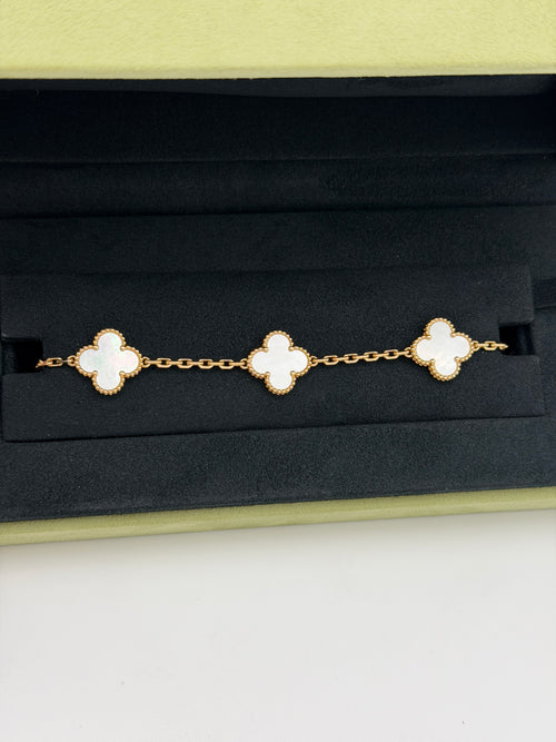 Van Cleef & Arpels Vintage Alhambra Mother of Pearl 5 Motif Bracelet