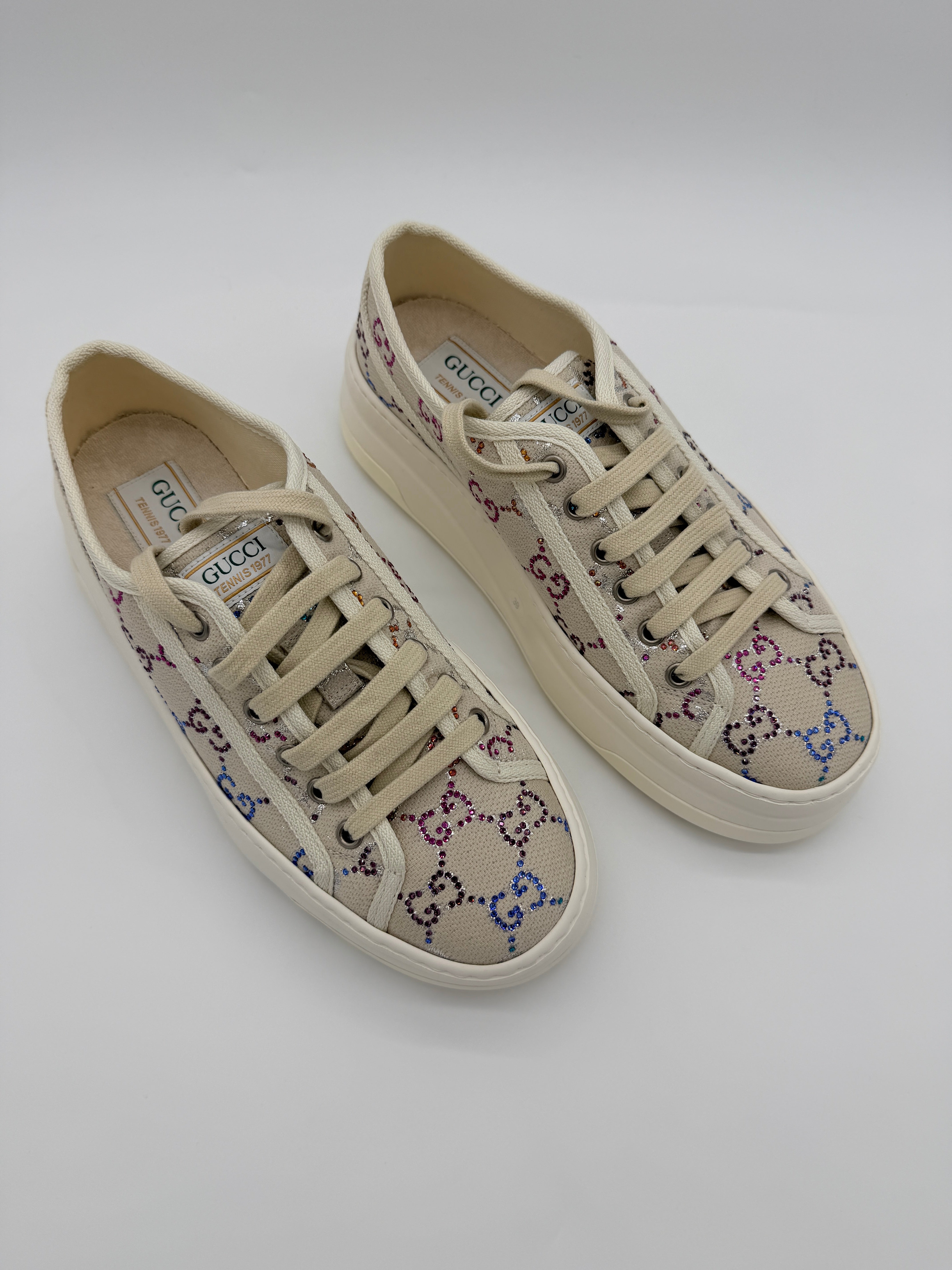 Gucci Crystal GG Platform Sneakers 39