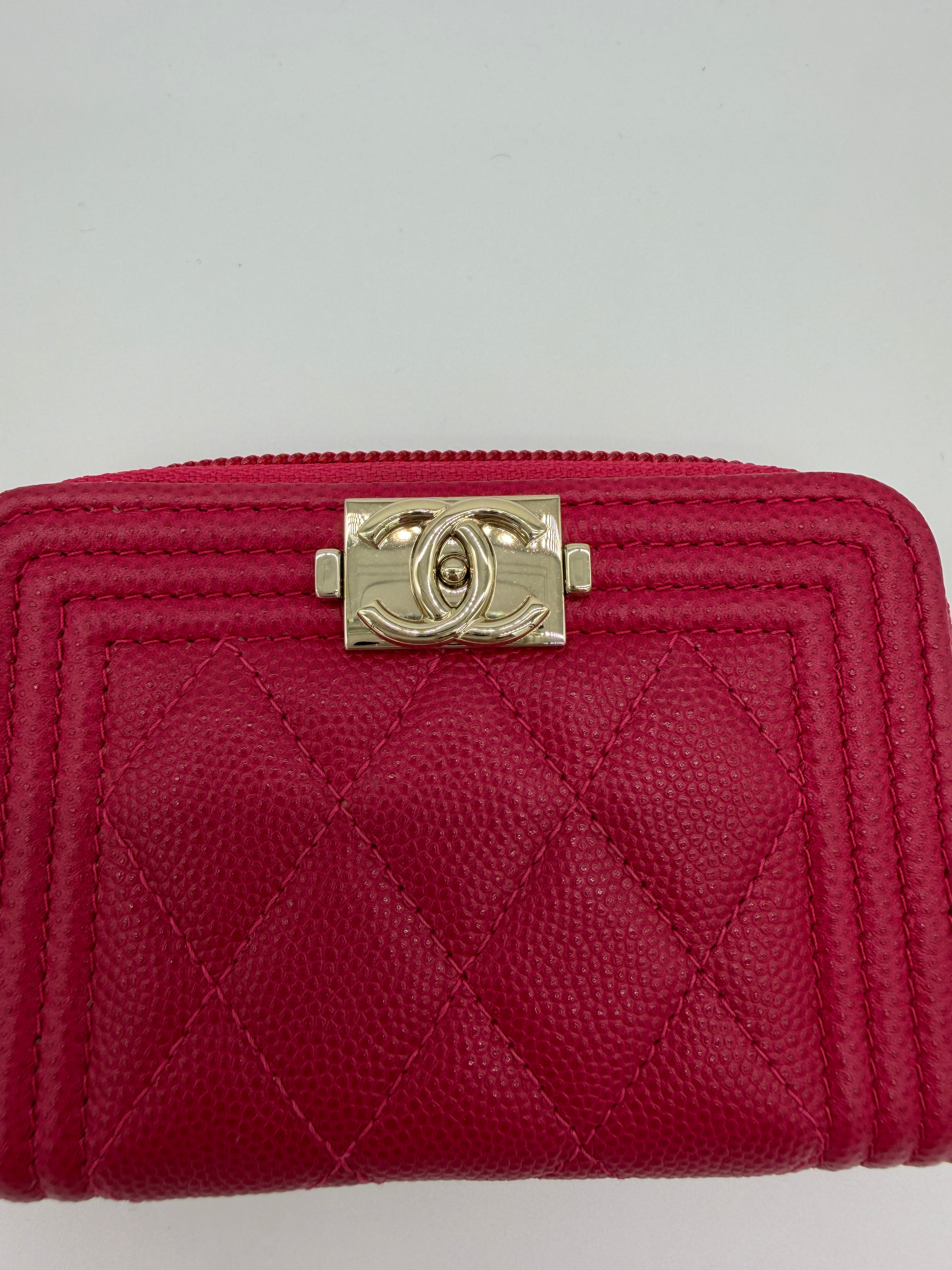 Chanel Caviar Boy Pink Wallet