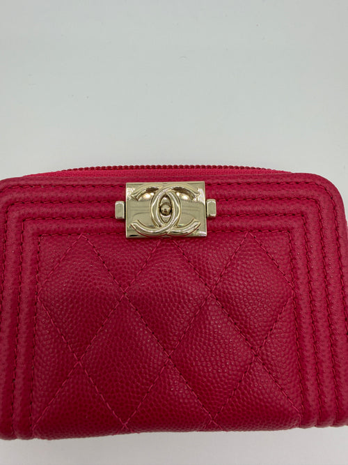 Chanel Caviar Boy Pink Wallet