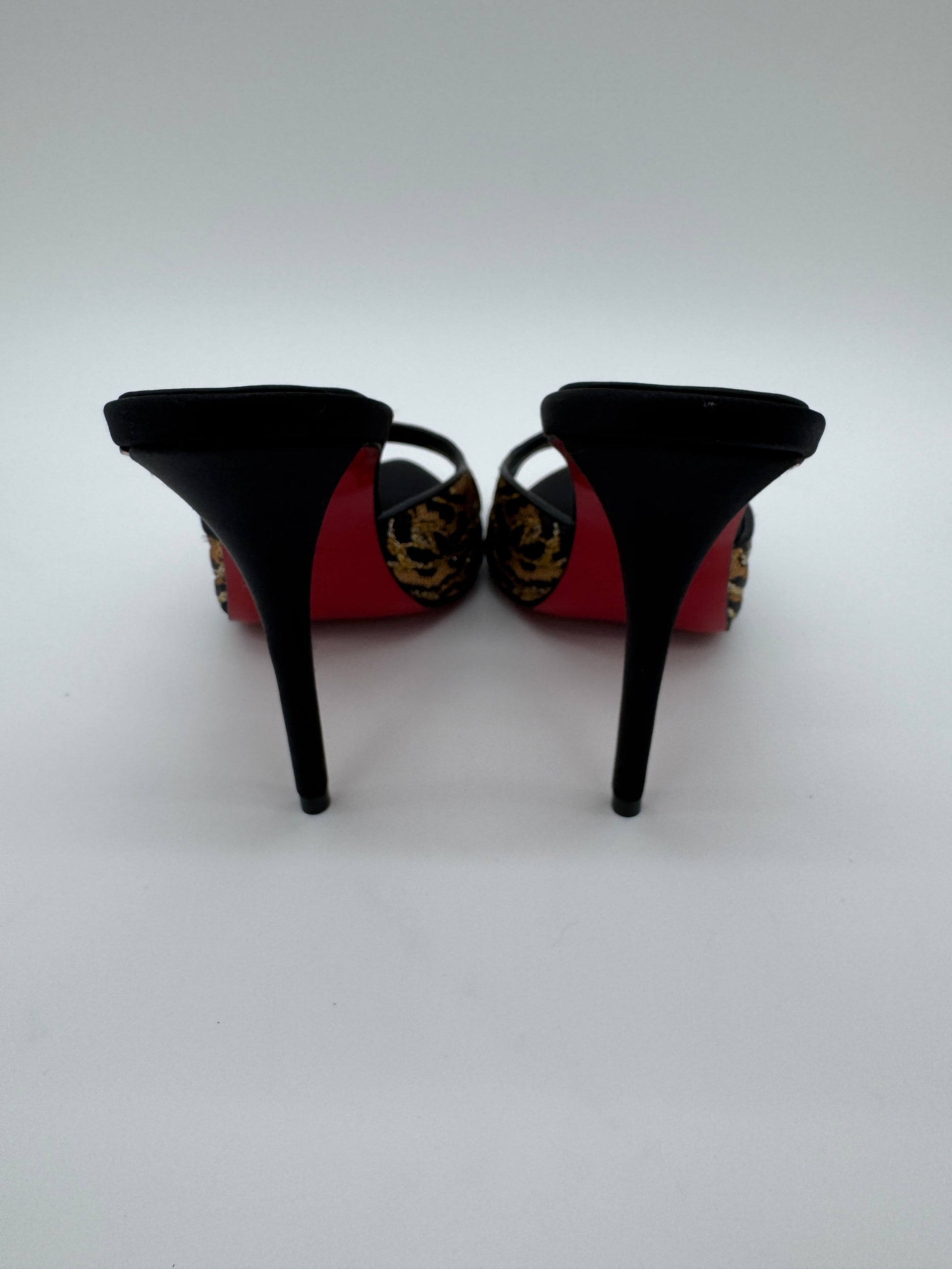 Christian Louboutin Miss Z Ocelot 100mm Sequin Animal Mules