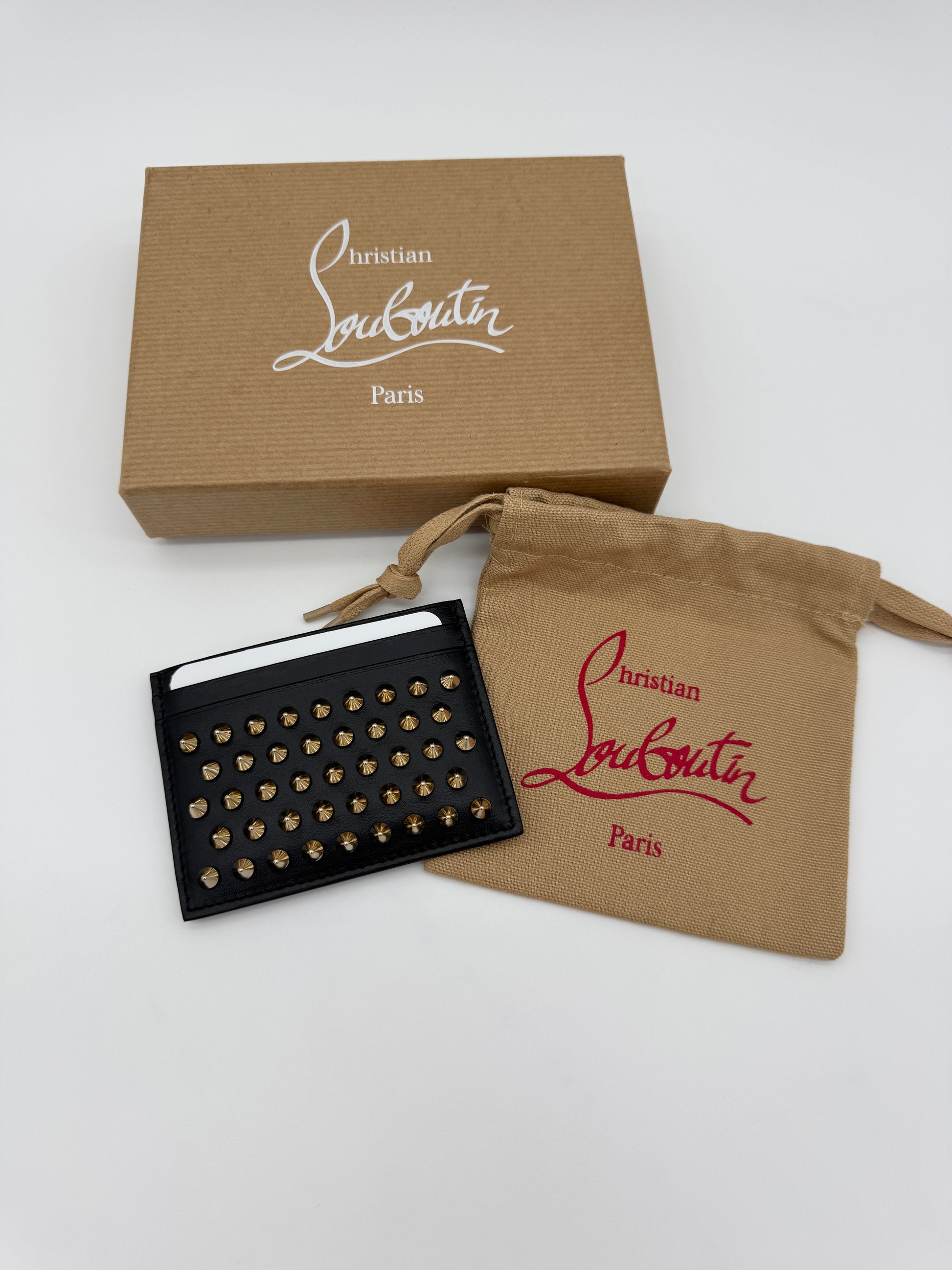 Christian Louboutin Kios Spiked Leather Cardholder