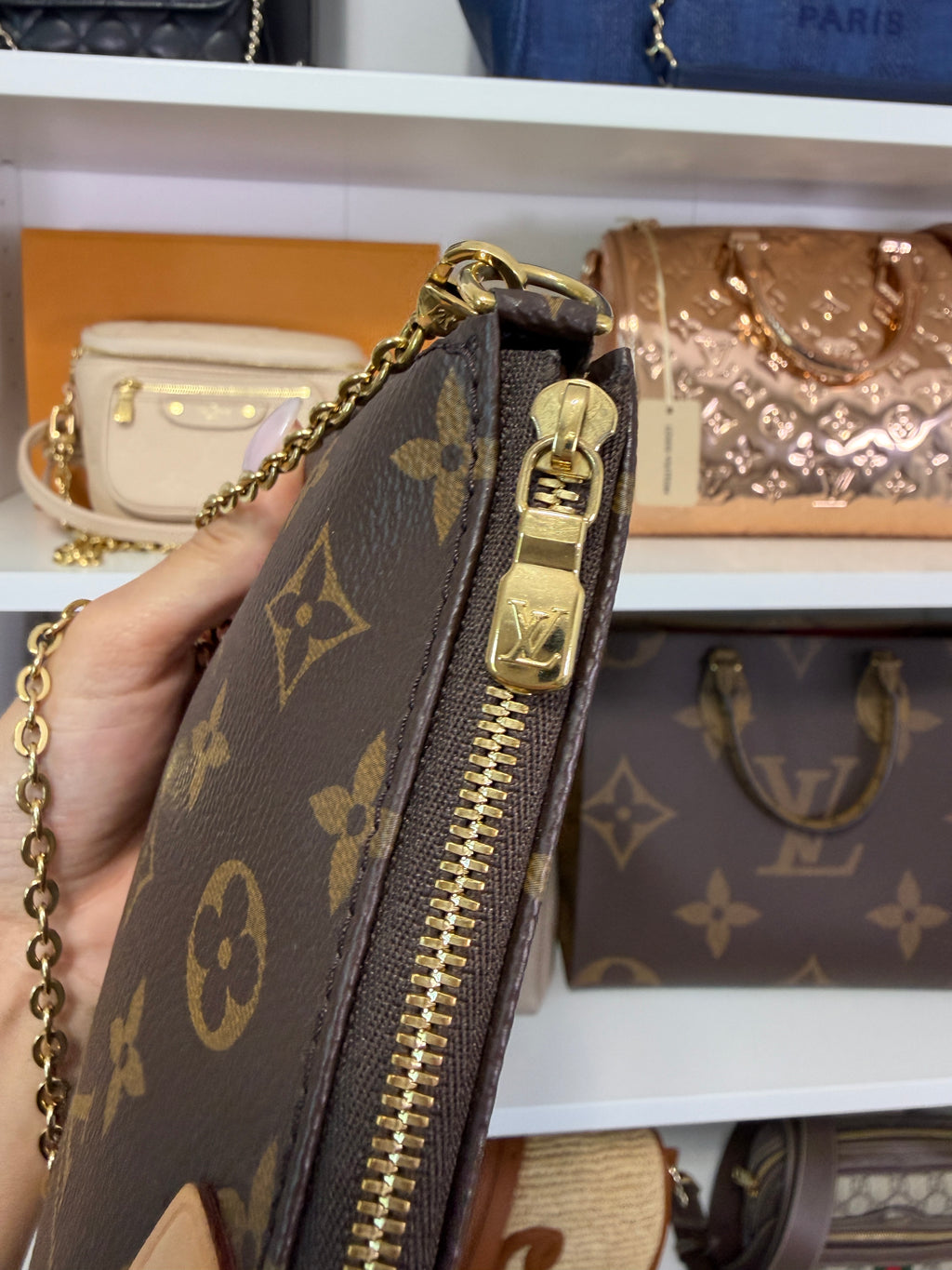 Louis Vuitton Monogram Pochette with Chain