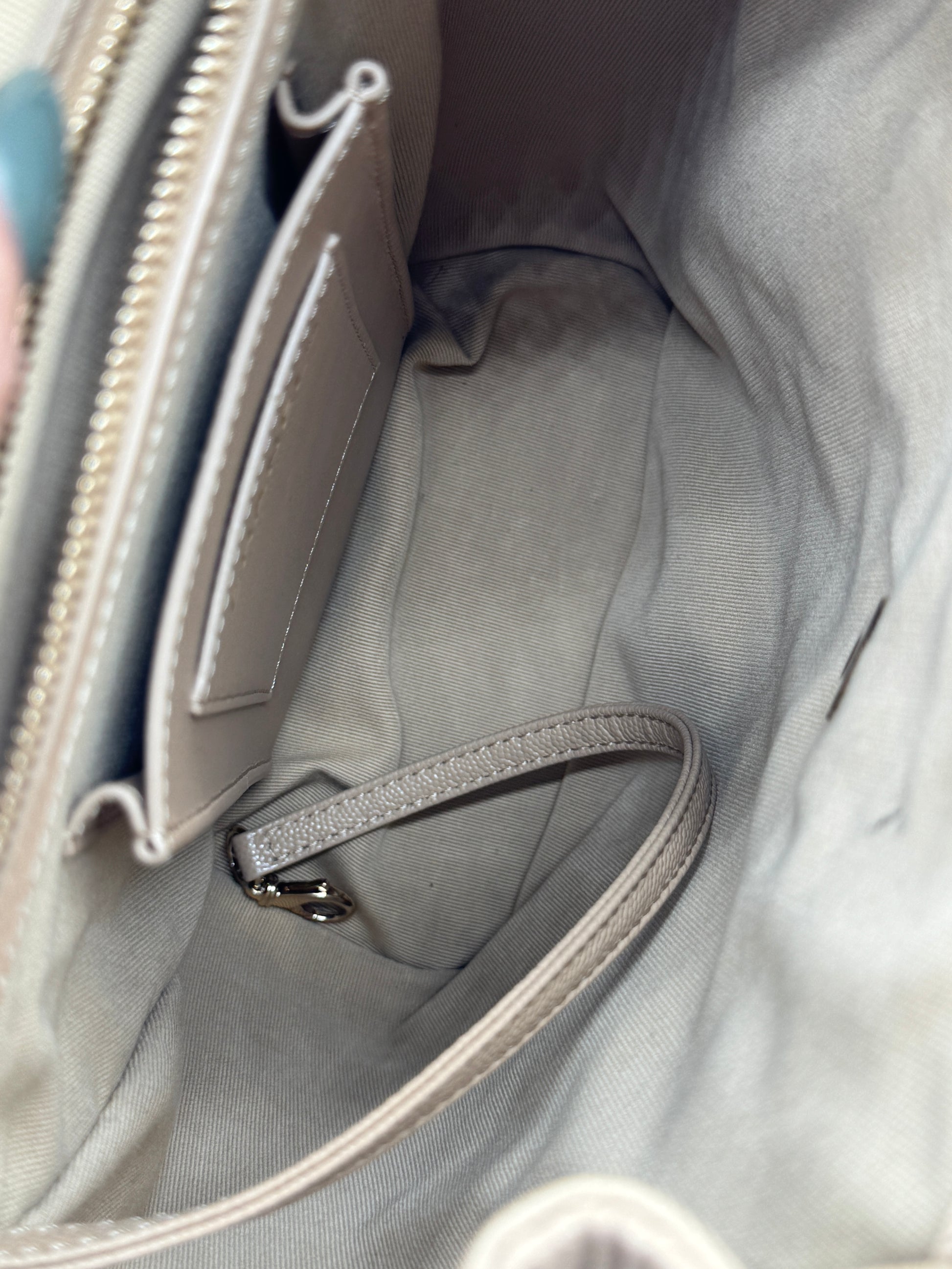 Chanel Urban Spirit Quilted Caviar Small Backpack Beige