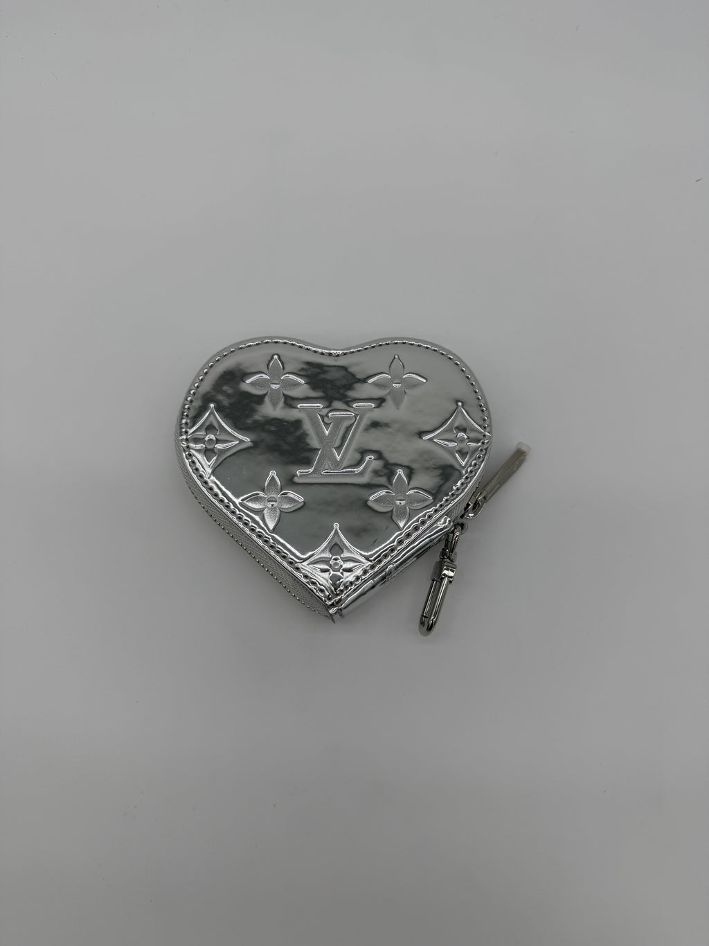 Louis Vuitton Silver Mirror Heart Coin Purse