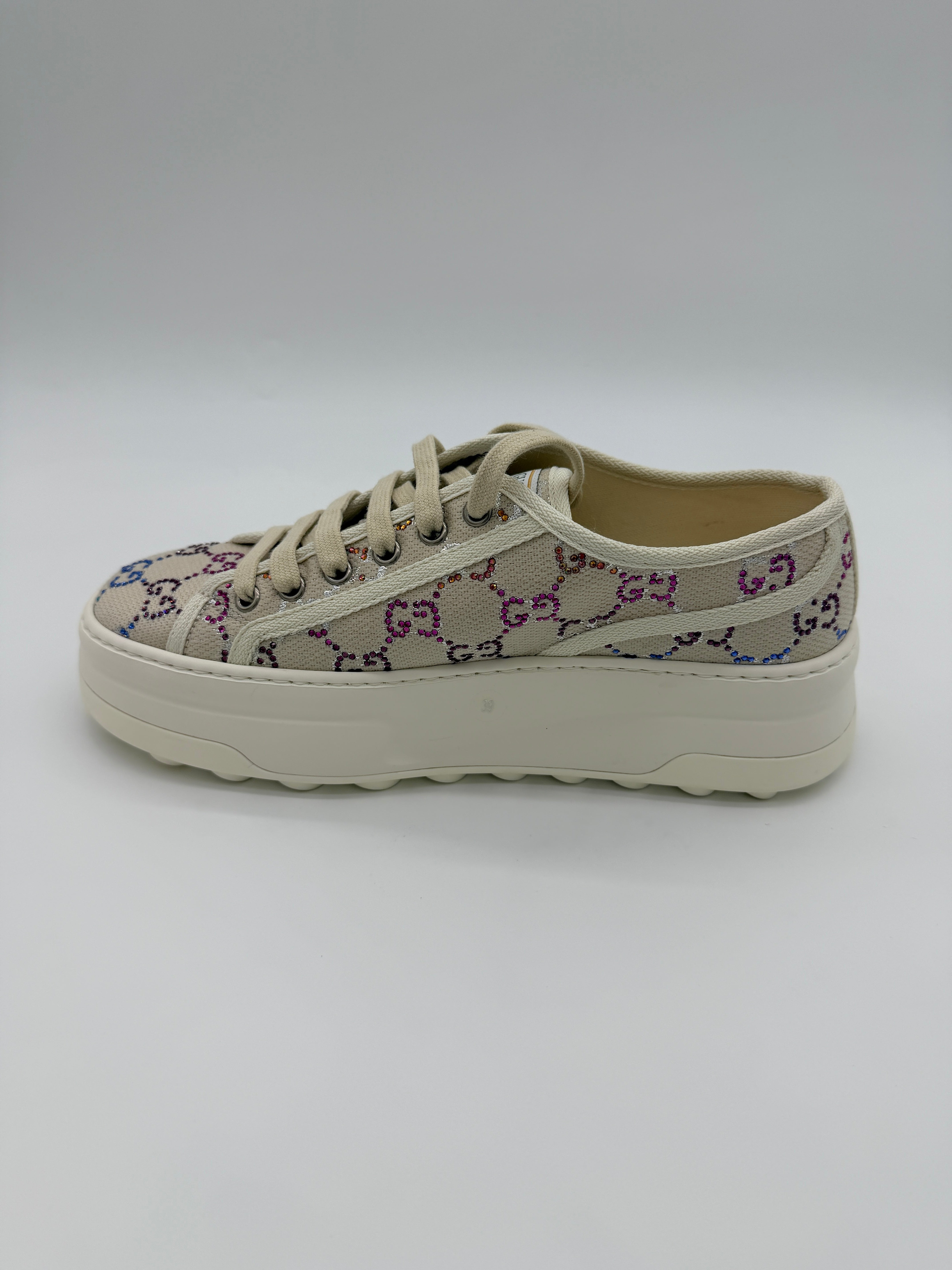 Gucci Crystal GG Platform Sneakers 39