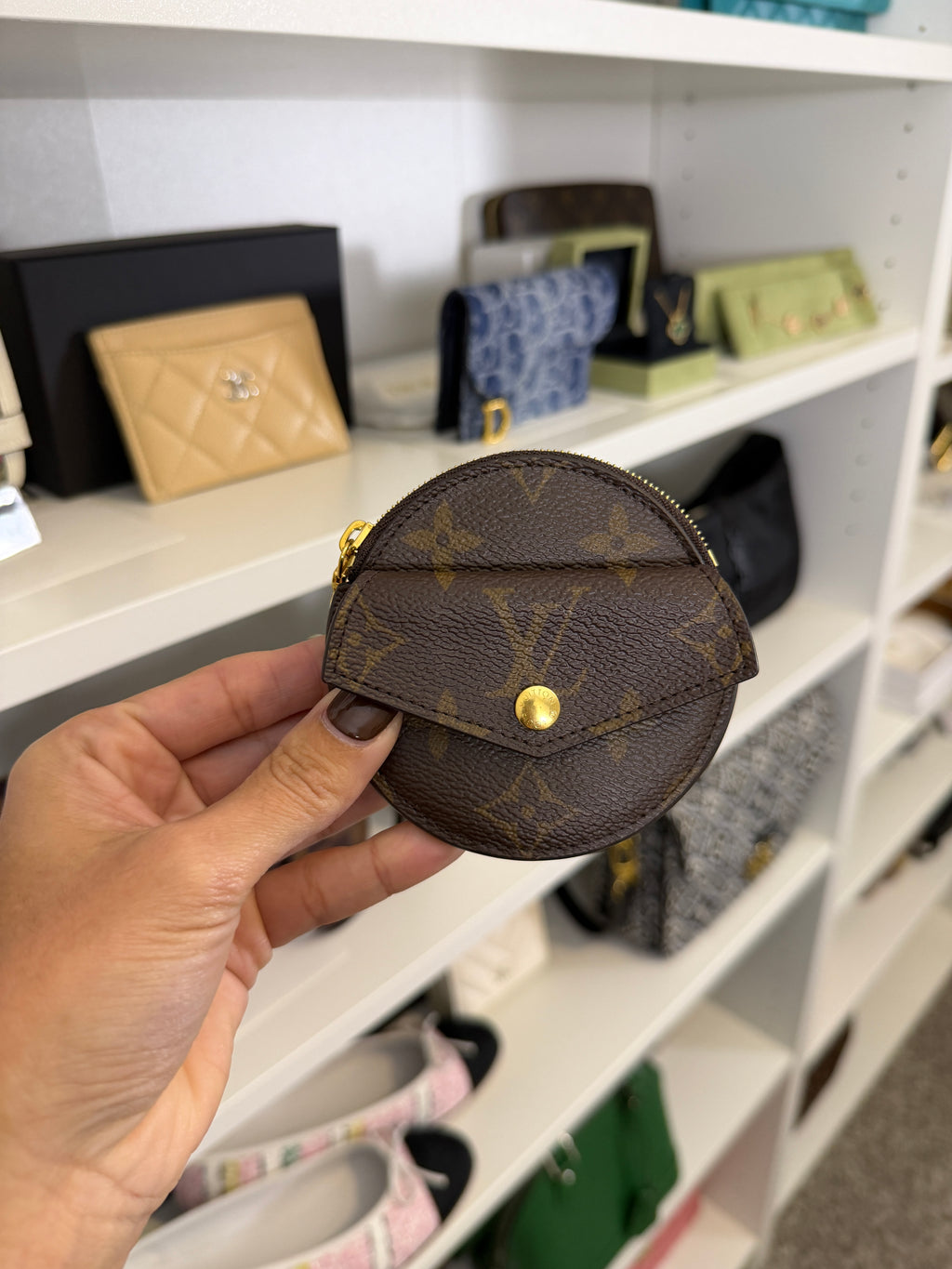 Louis Vuitton Monogram Round Coin Pouch with Belt Loop