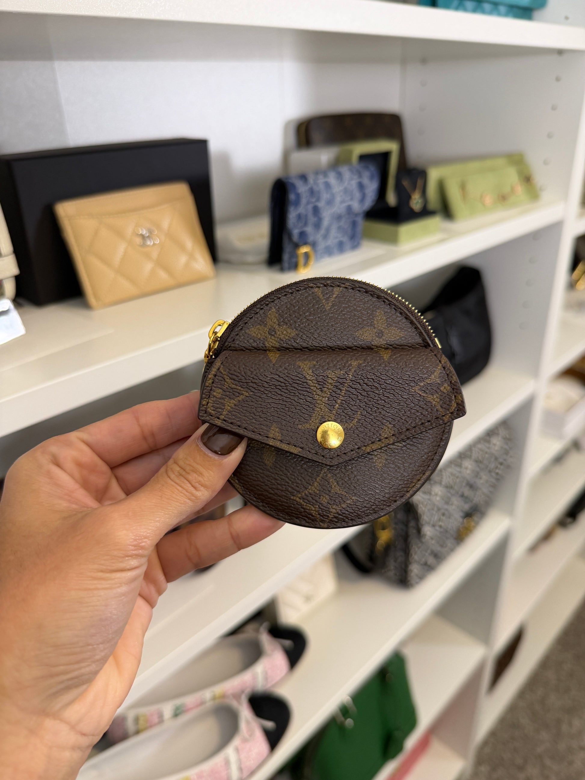 Louis Vuitton Monogram Round Coin Pouch with Belt Loop