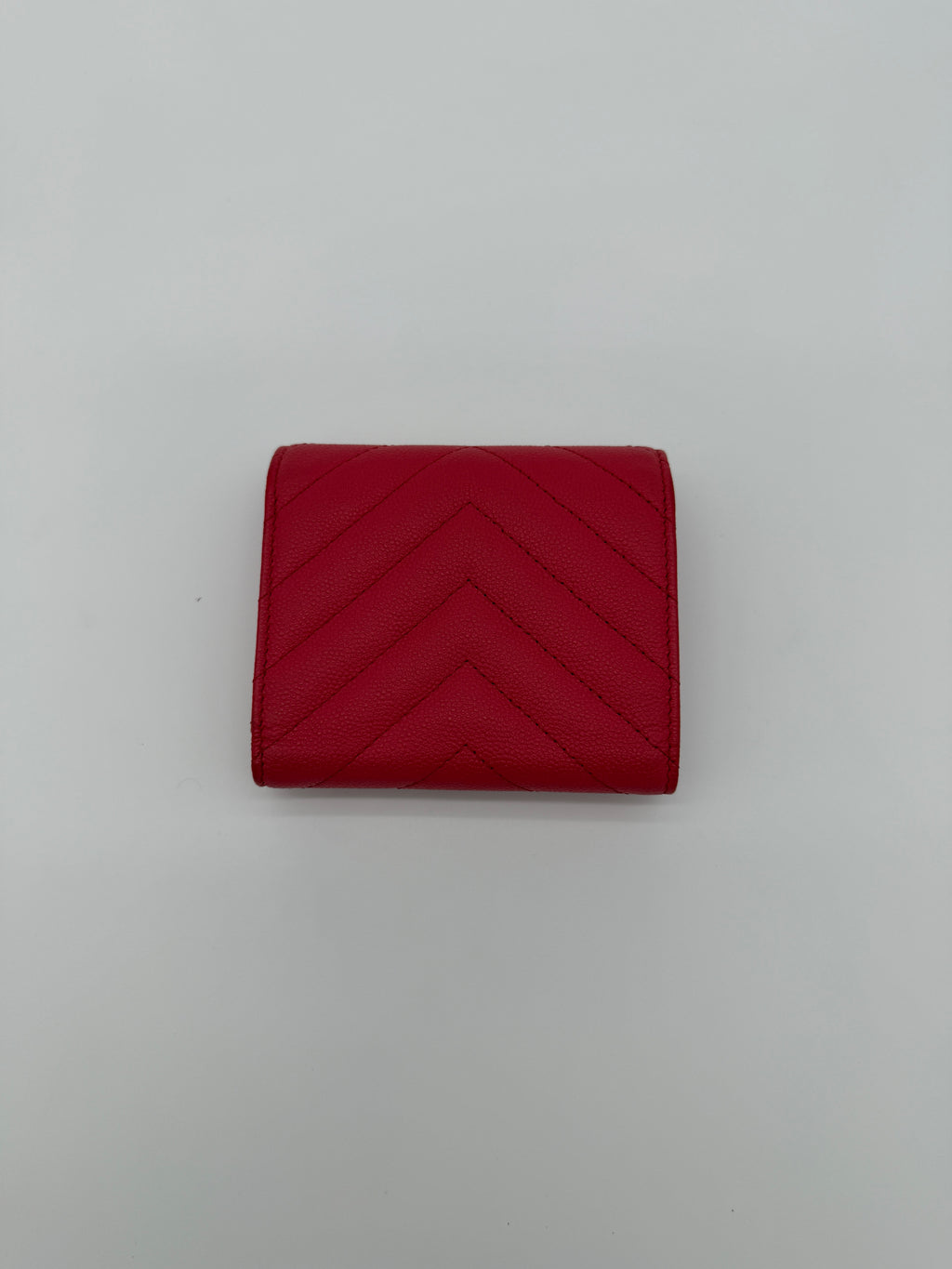Chanel Chevron Red Flap Wallet