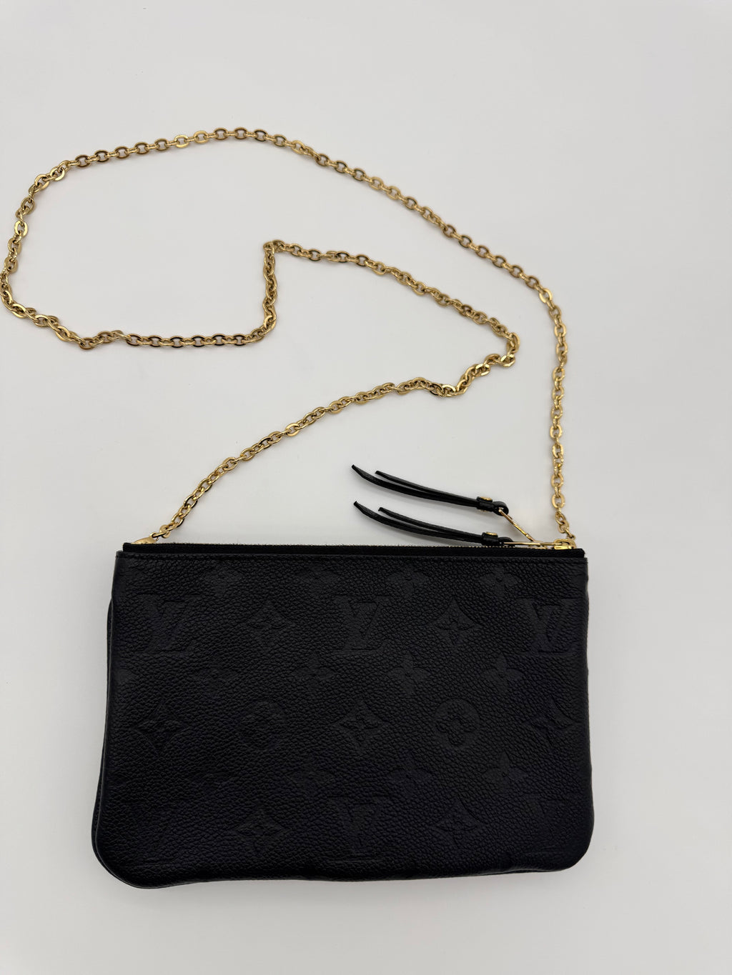 Louis Vuitton Double Zip Pochette Empreinte Black