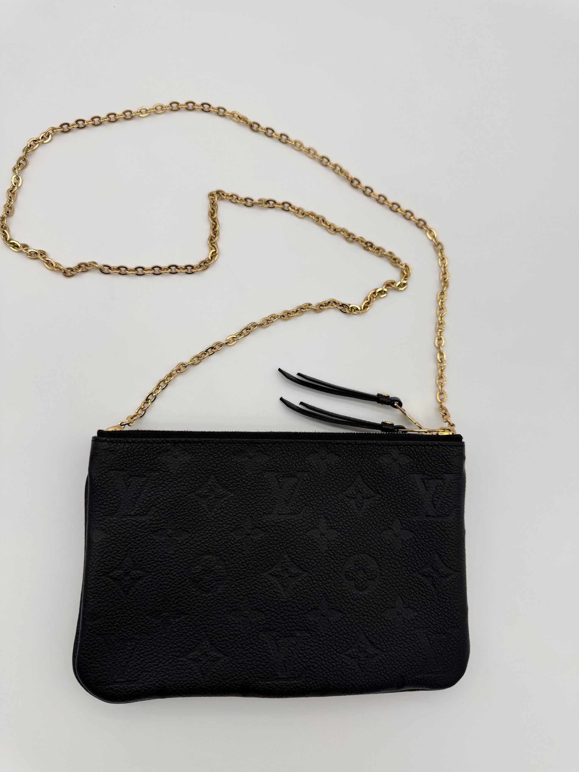 Louis Vuitton Double Zip Pochette Empreinte Black