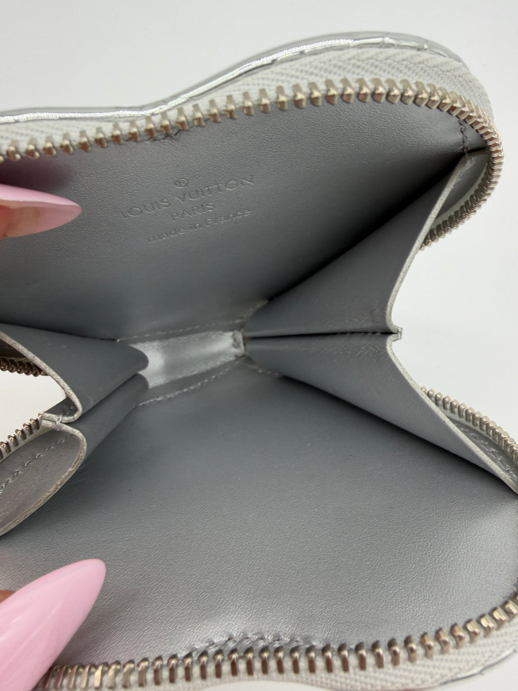 Louis Vuitton Silver Mirror Heart Coin Purse
