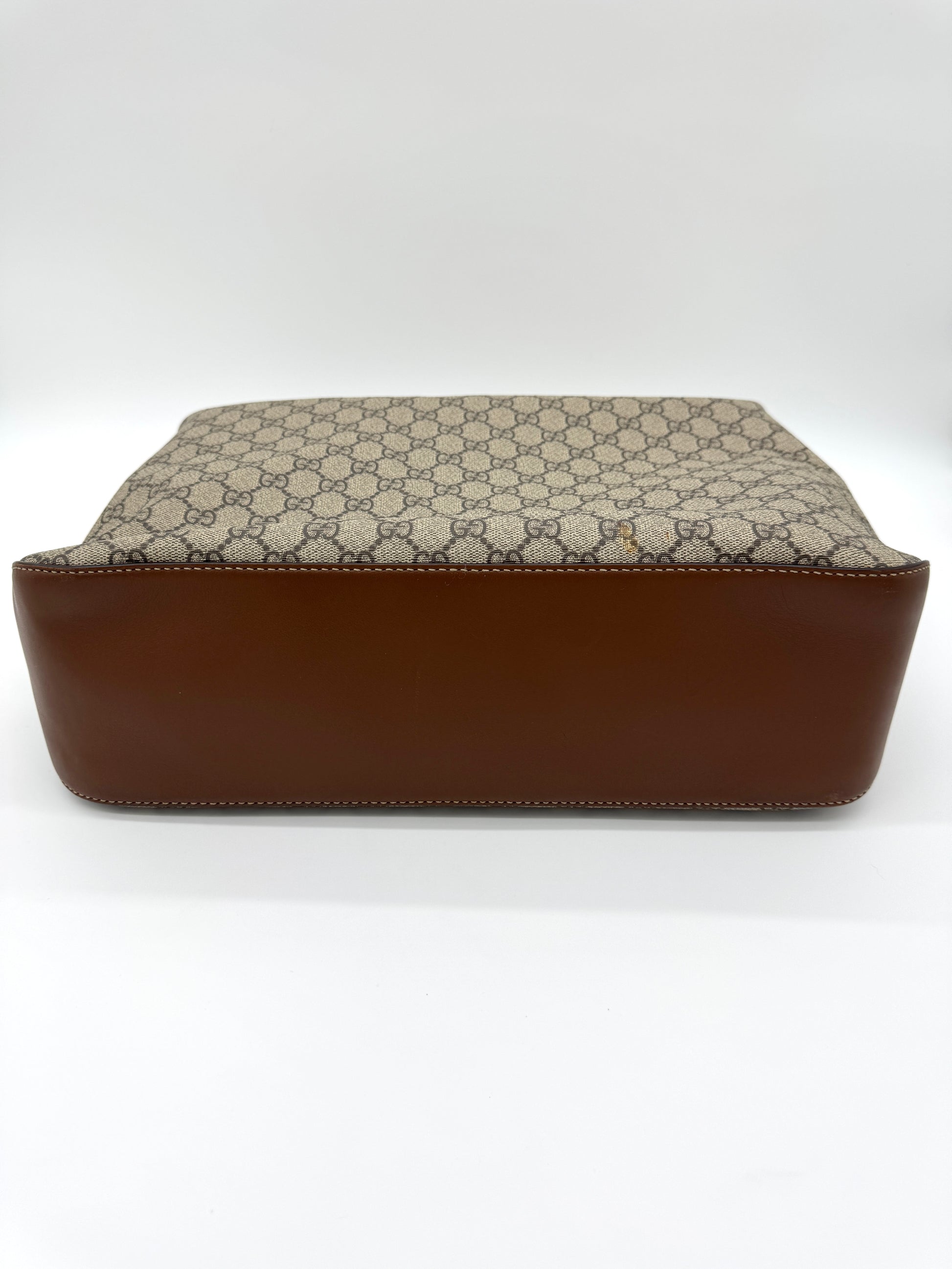 Gucci Chain Hobo Shoulder Bag GG Coated Canvas