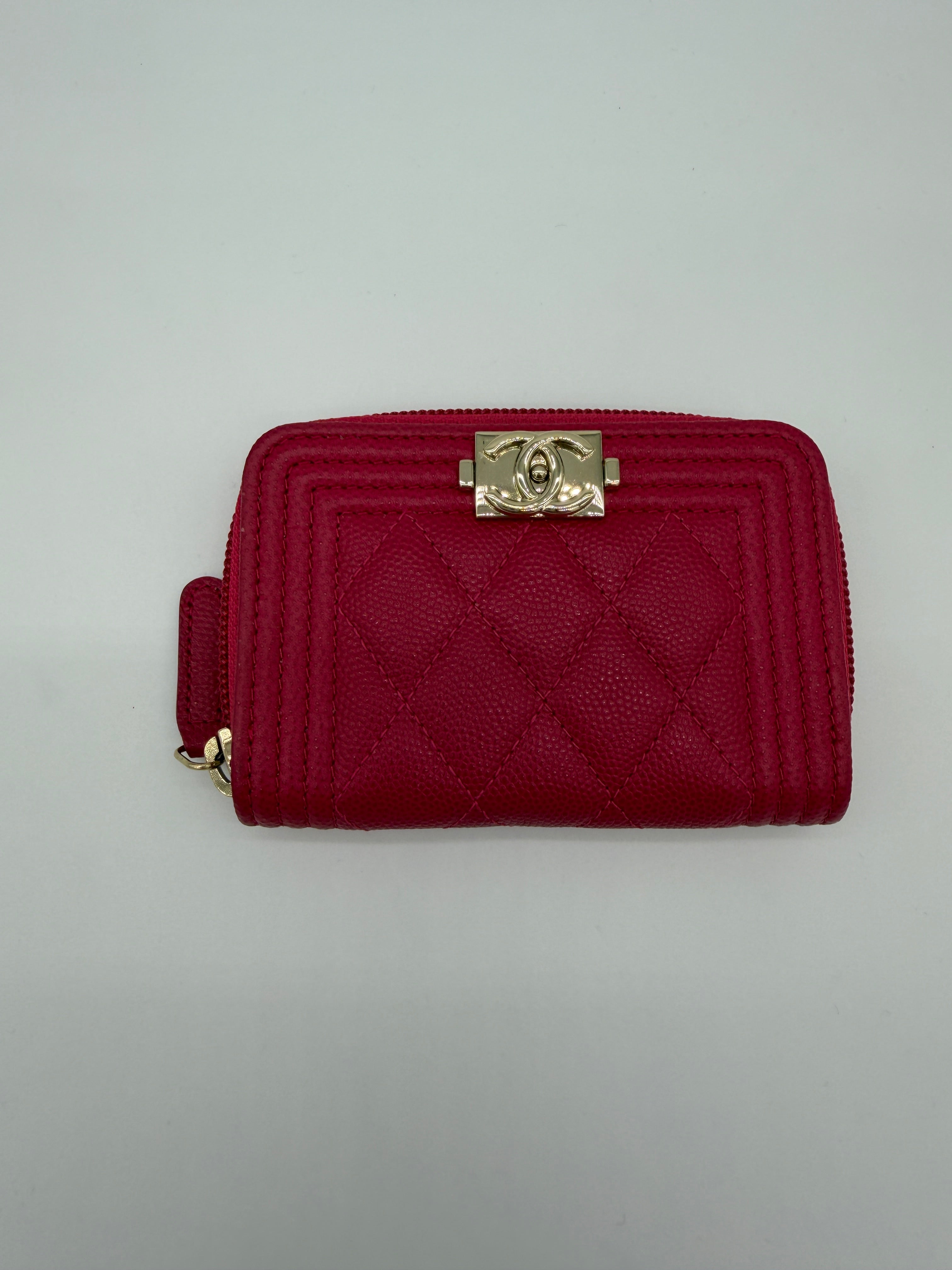 Chanel Caviar Boy Pink Wallet