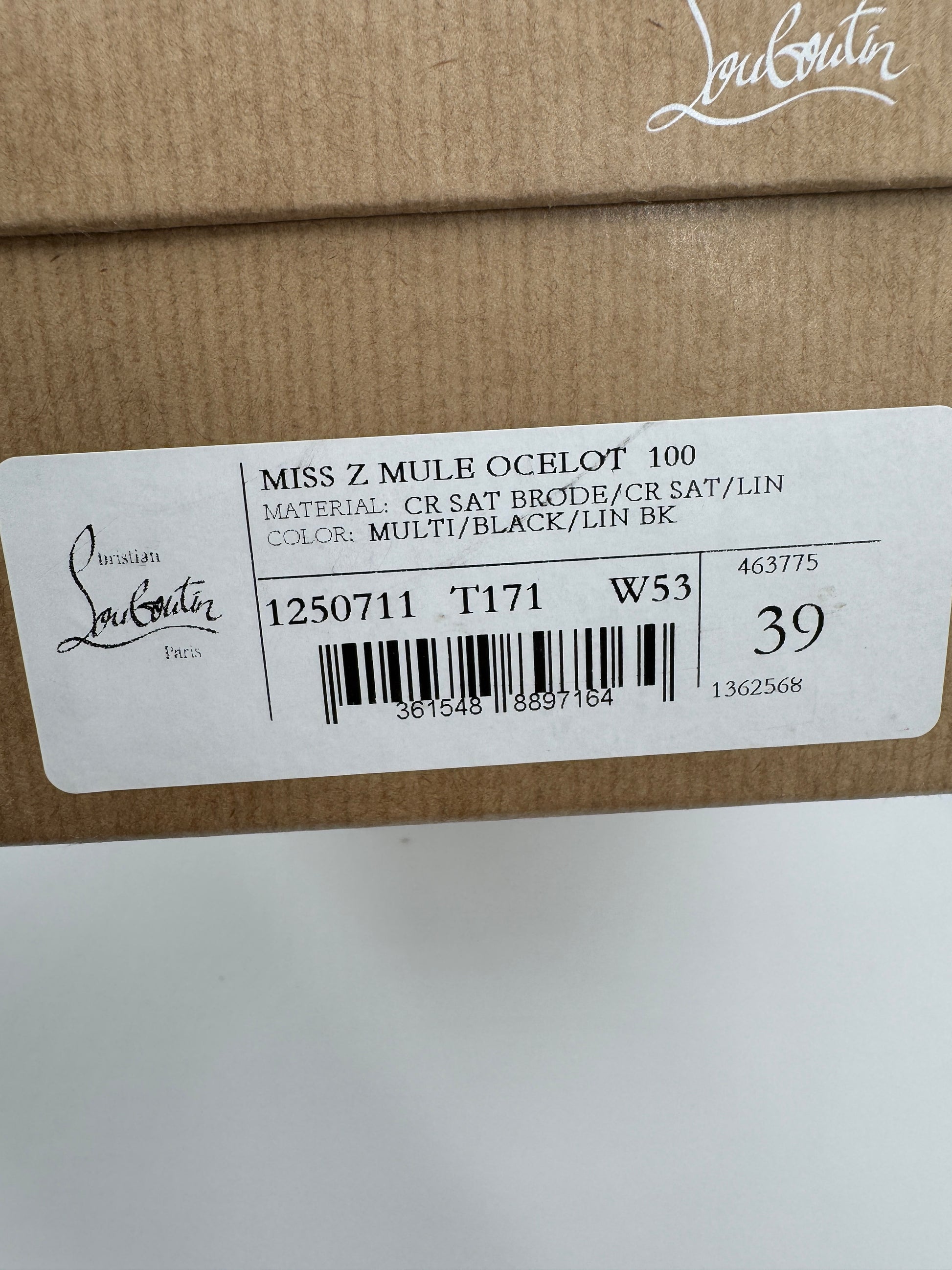 Christian Louboutin Miss Z Ocelot 100mm Sequin Animal Mules
