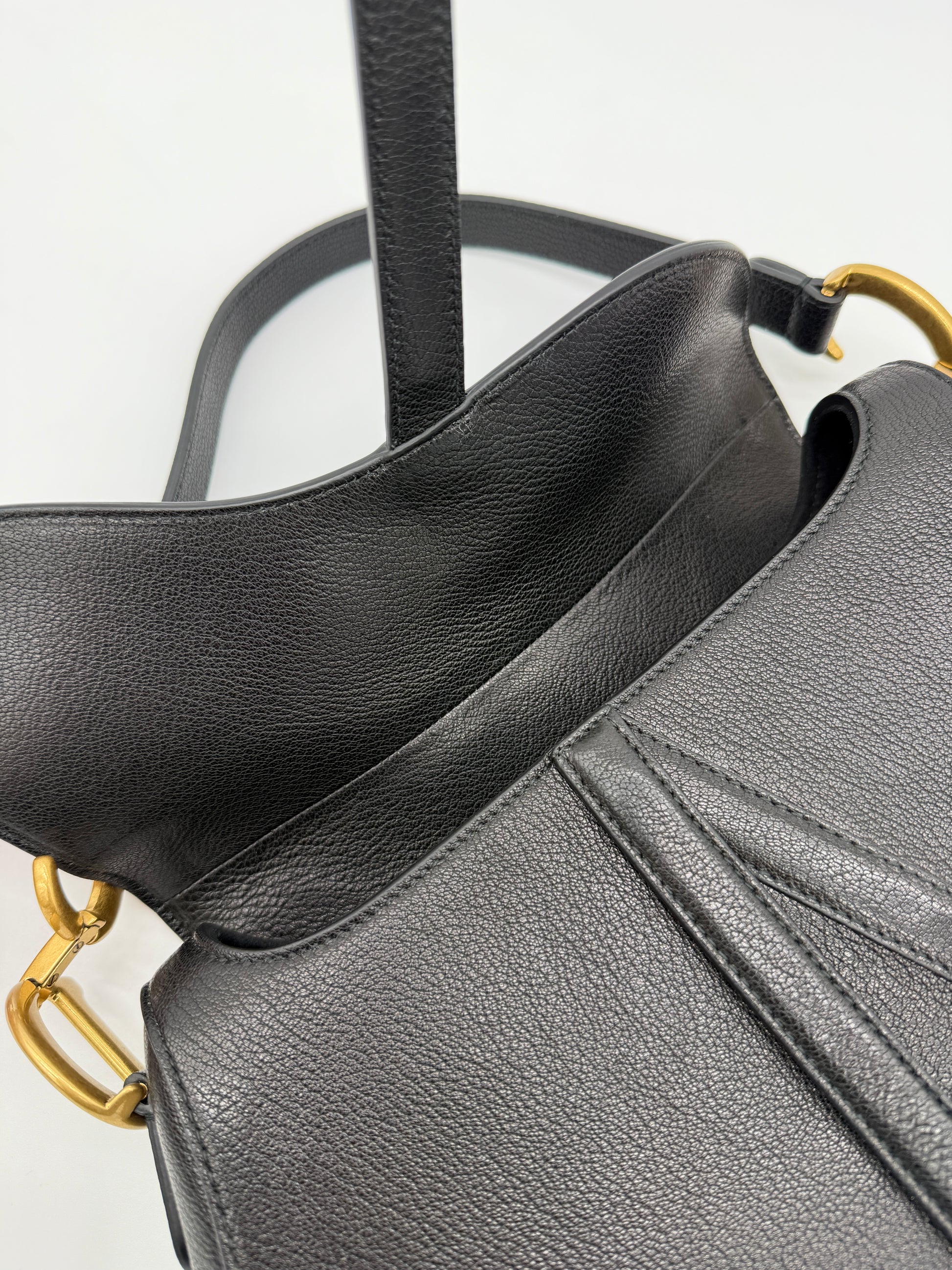 Christian Dior Black Saddle Bag