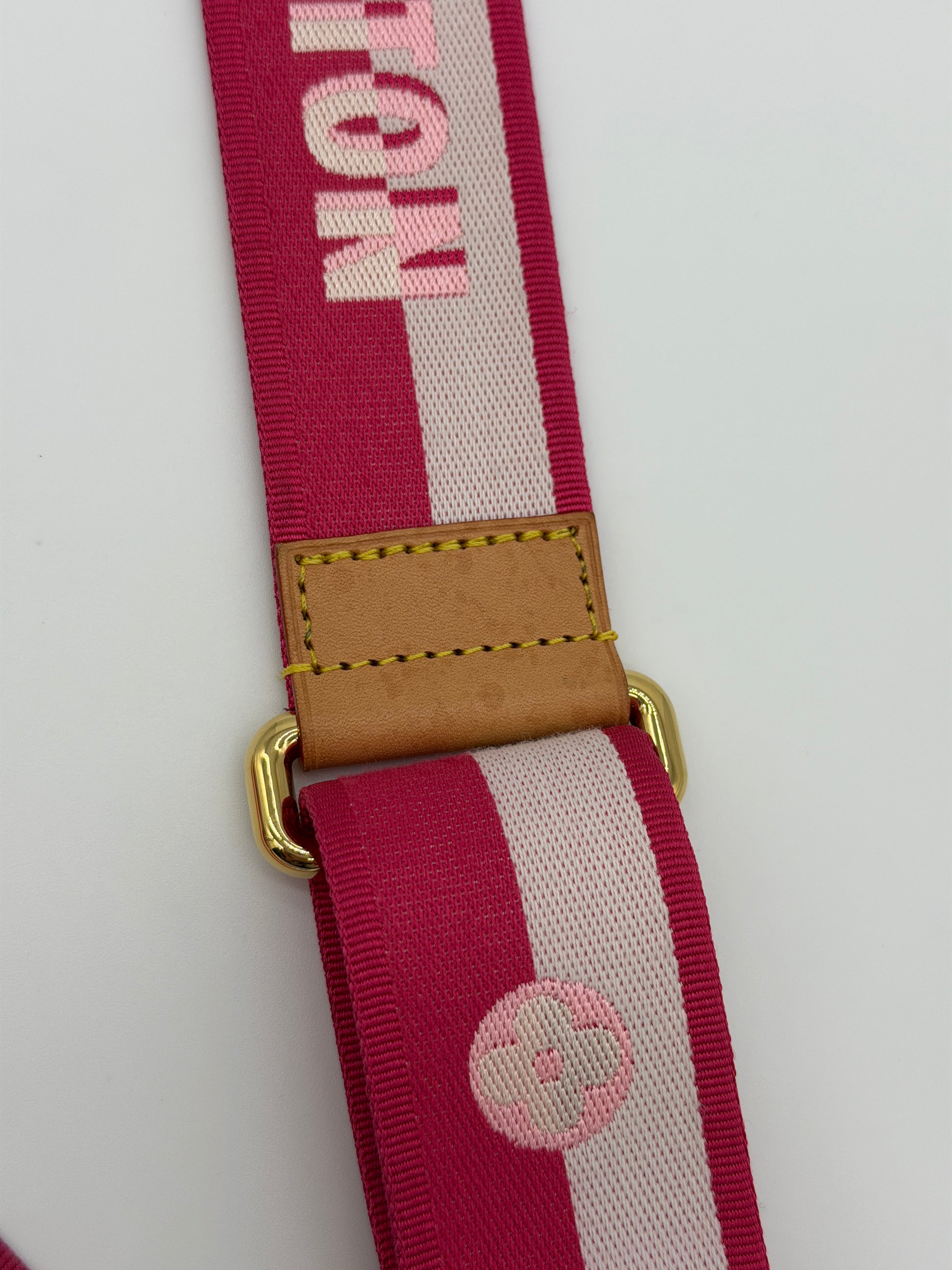 Louis Vuitton Jacquard Neverfull BB Shoulder Strap Pink Peony