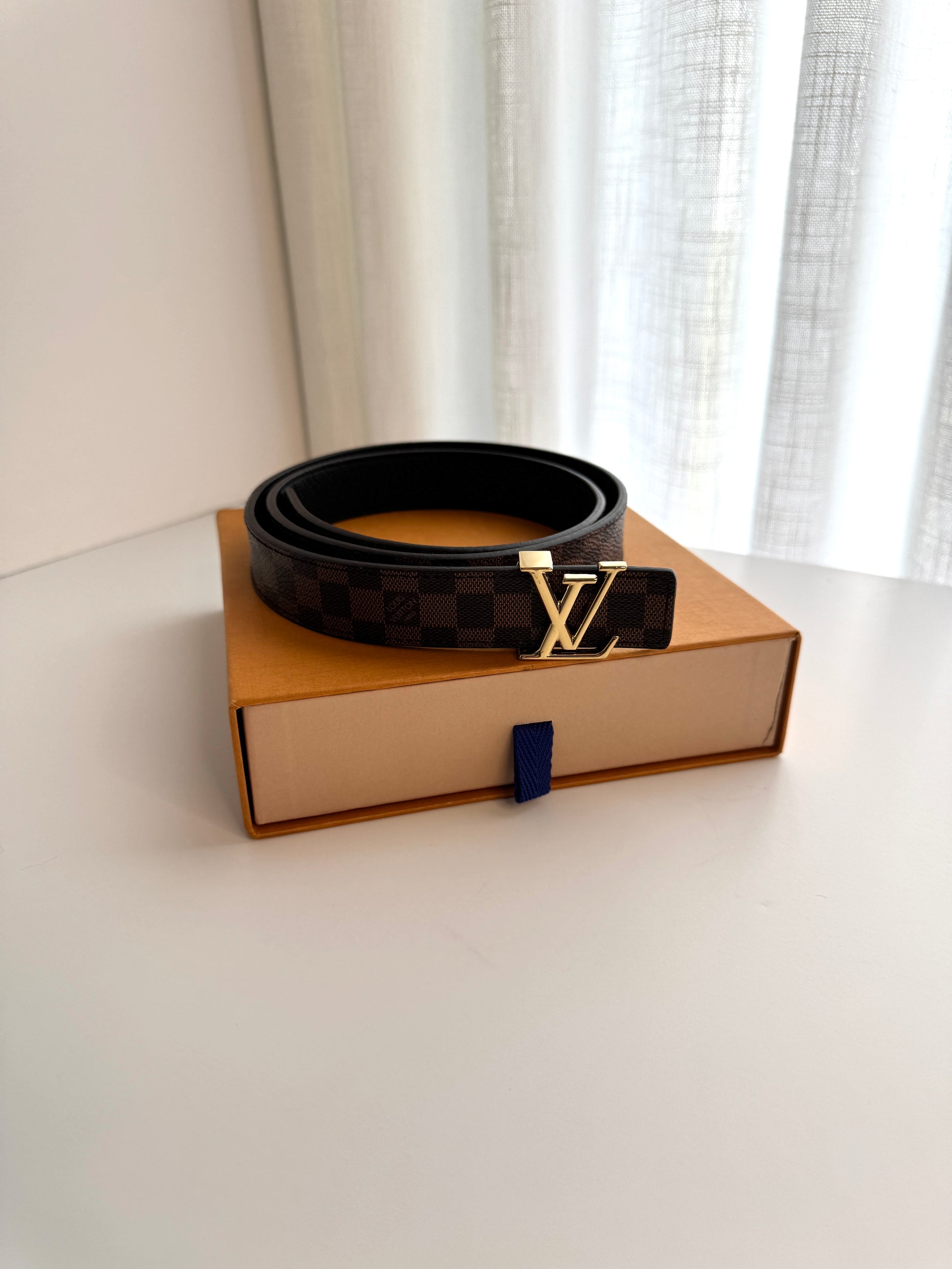 Louis Vuitton Iconic 25mm Damier Ebene & Black Reversible Belt