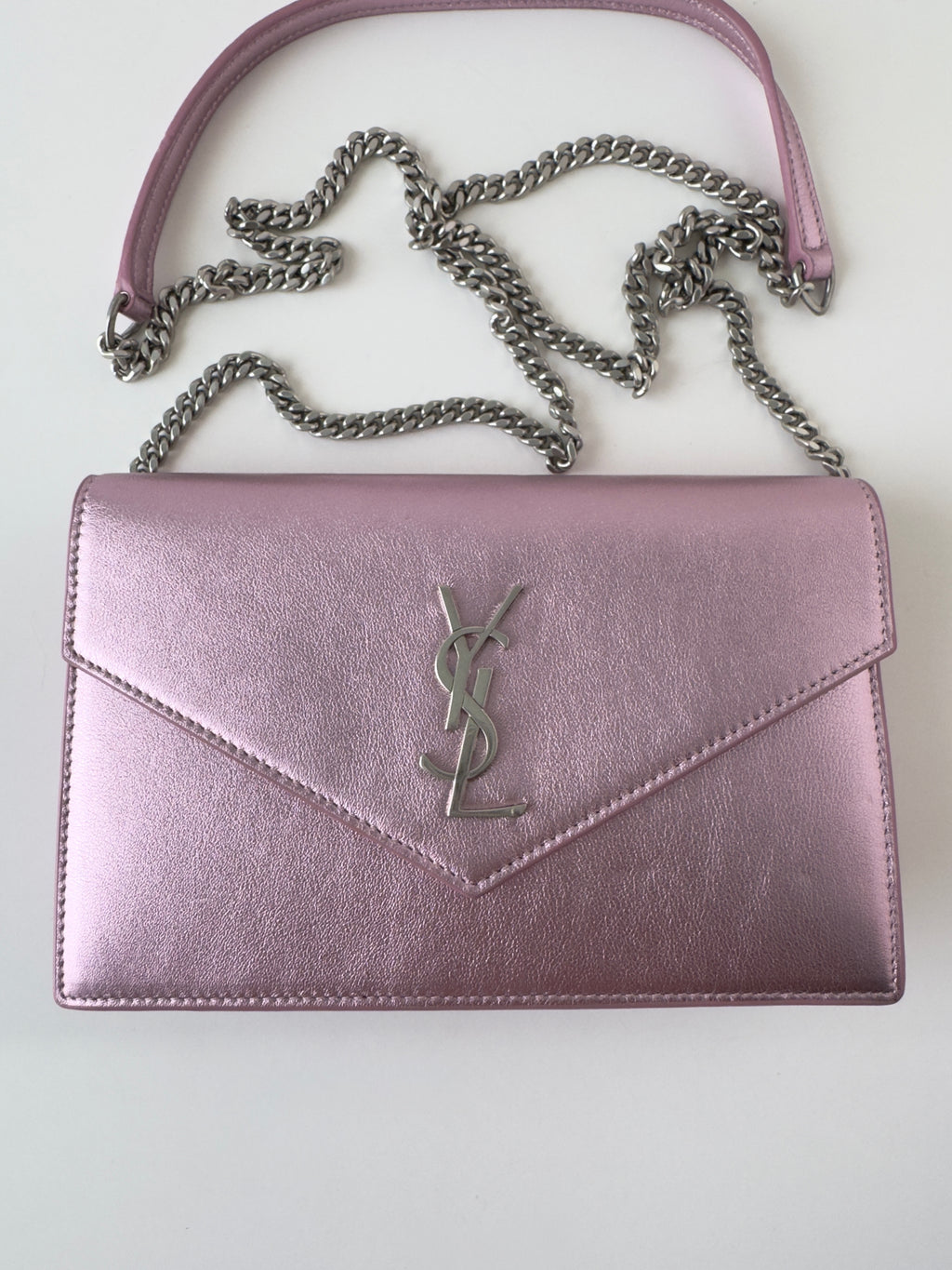 Saint Laurent Wallet on Chain New Azalea Pink