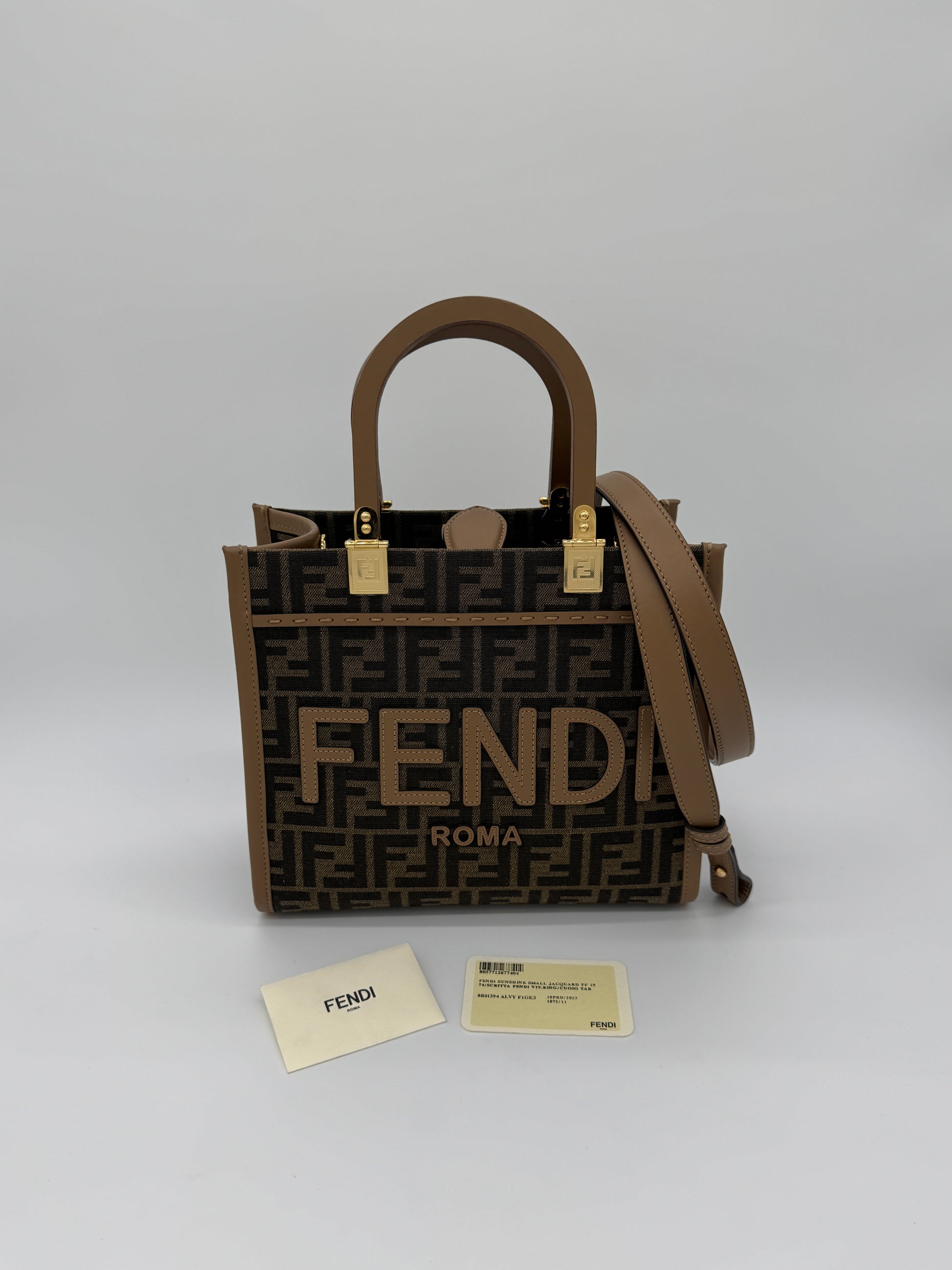 Fendi Sunshine Tote Small Brown FF Jacquard