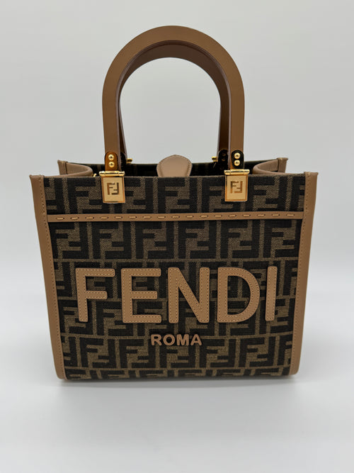 Fendi Sunshine Tote Small Brown FF Jacquard