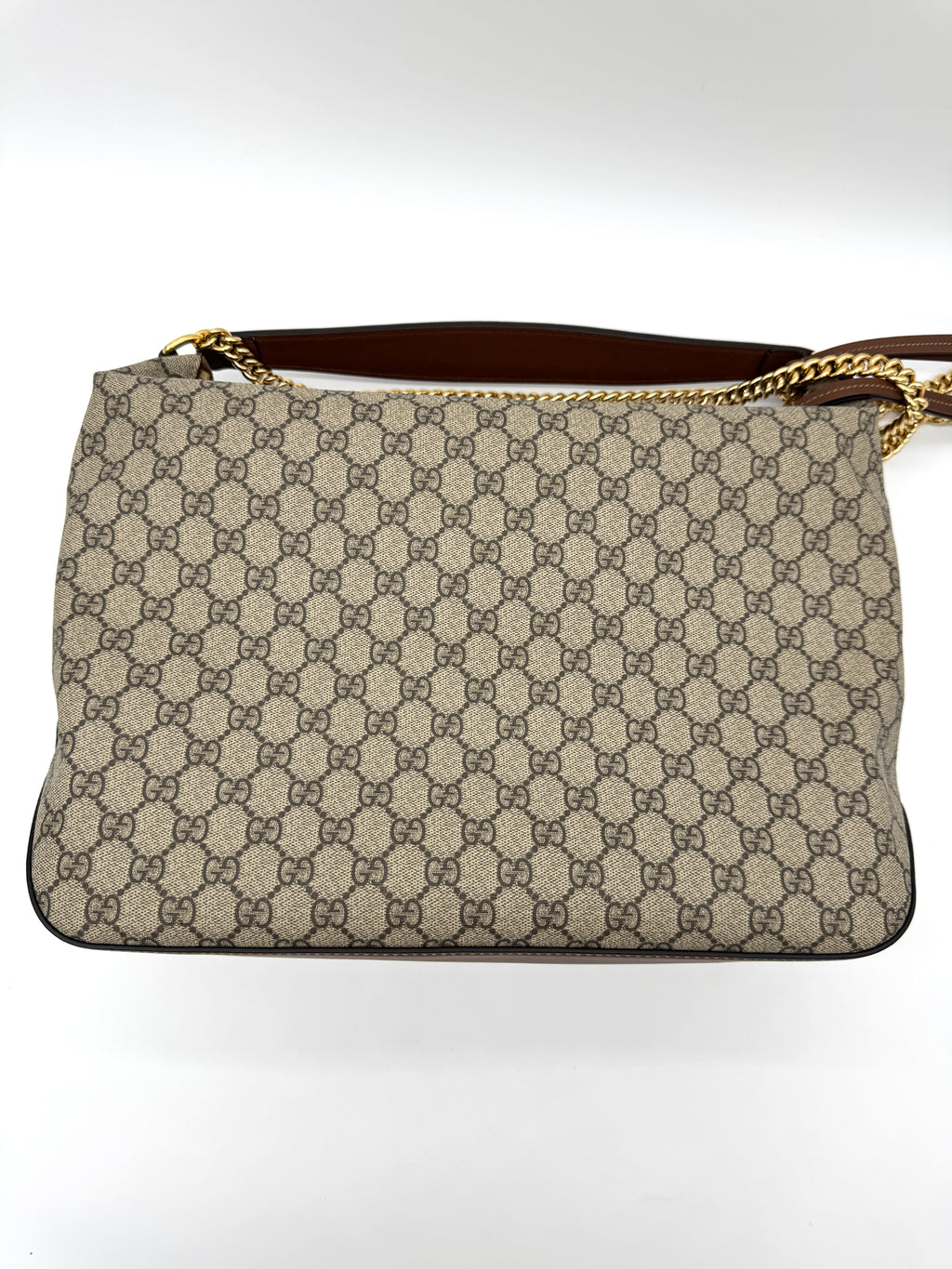Gucci Chain Hobo Shoulder Bag GG Coated Canvas