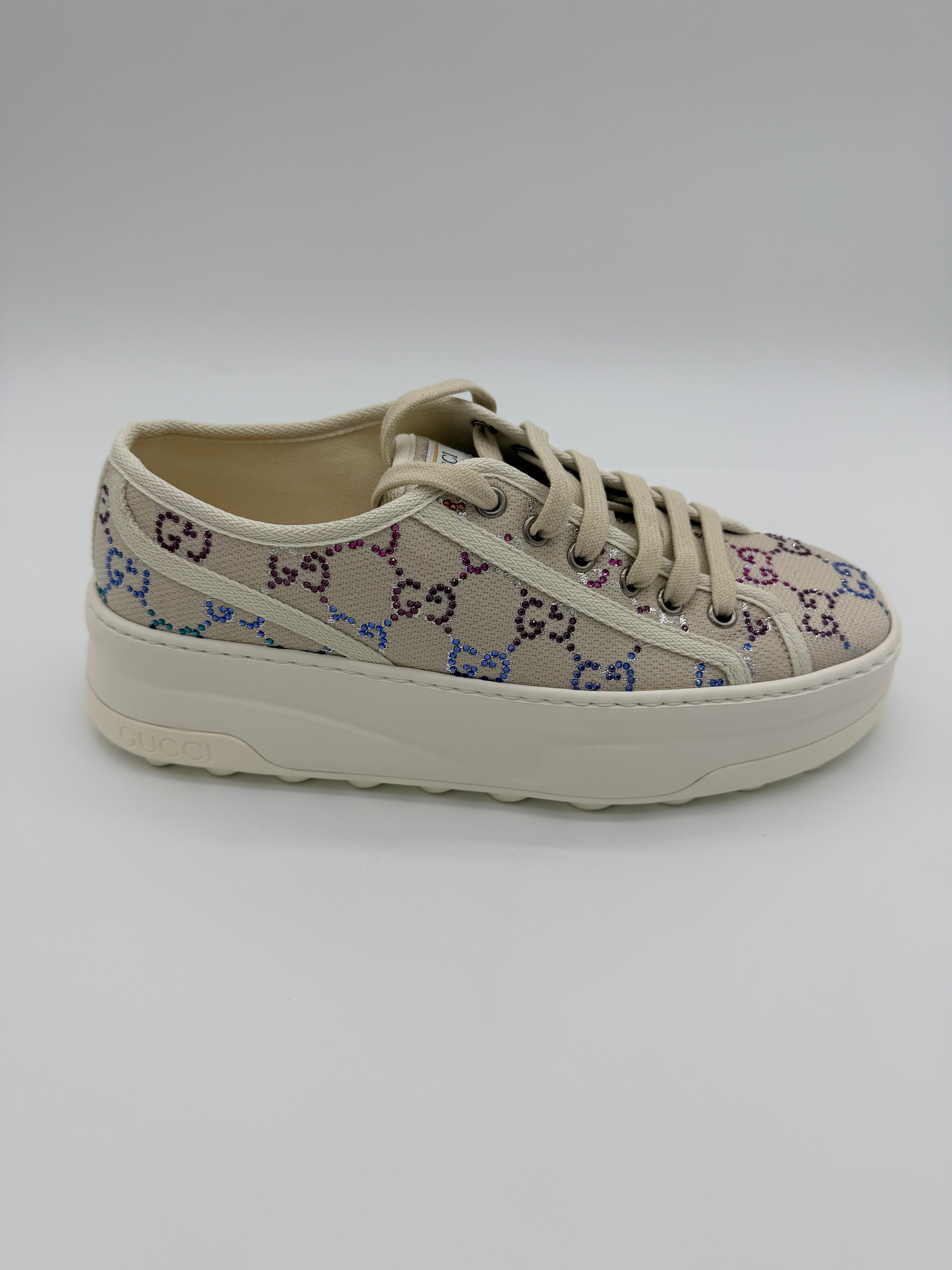 Gucci Crystal GG Platform Sneakers 39