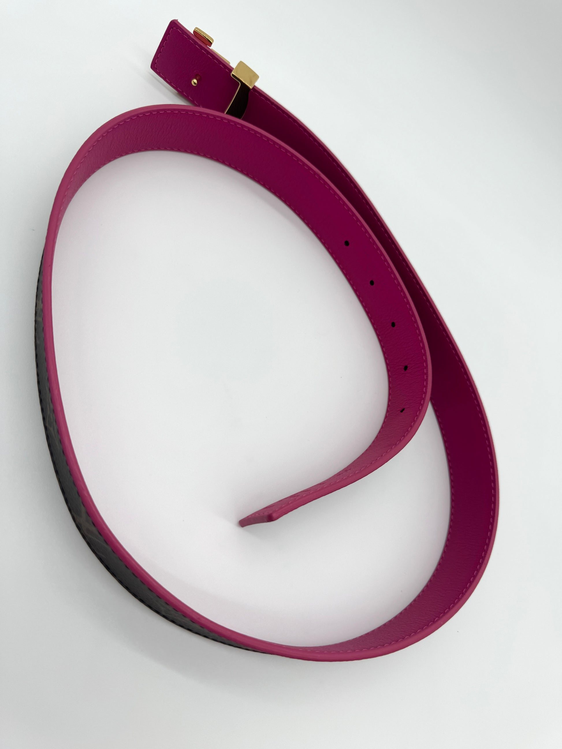 Louis Vuitton Initiales 30mm Reversible Belt Monogram and Pink