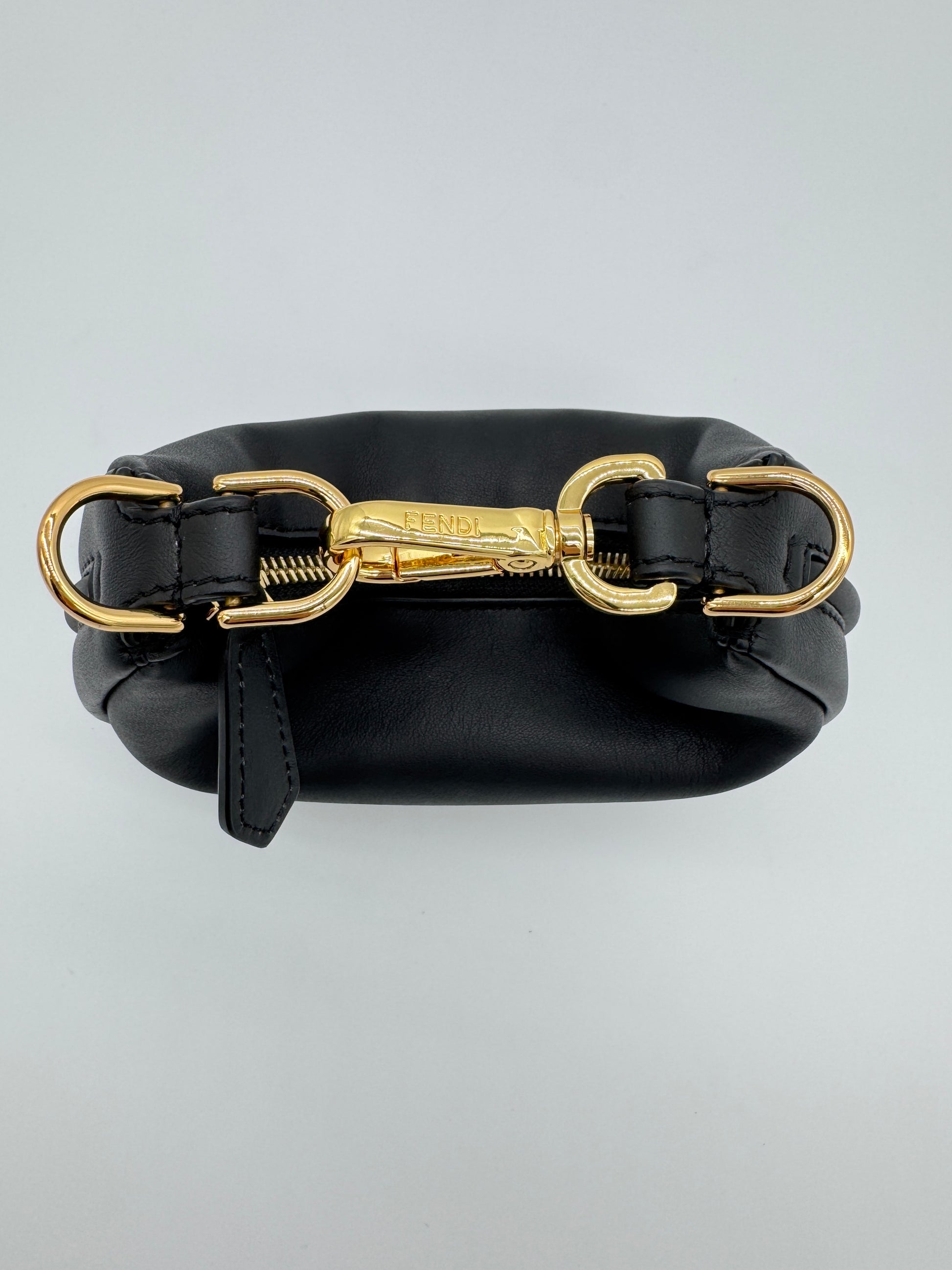 Fendi Fendigraphy Nano Black Leather Charm Bag