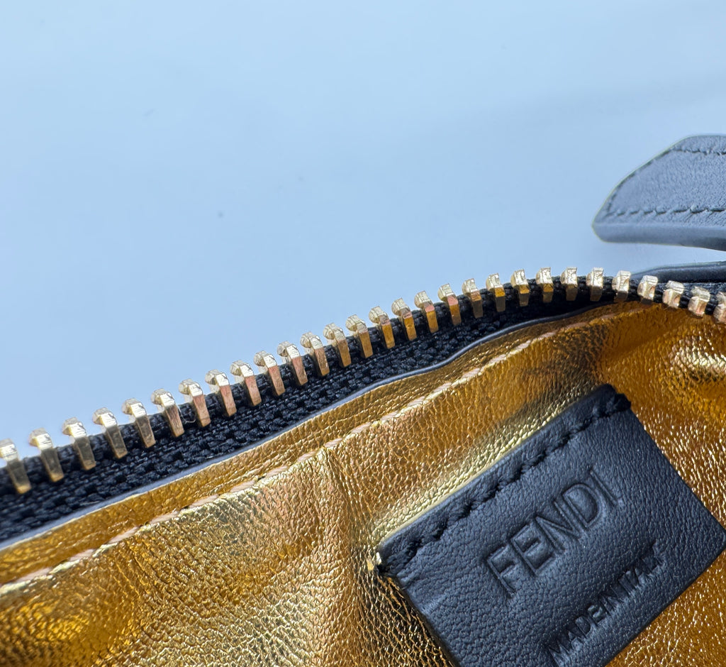 Fendi Fendigraphy Nano Black Leather Charm Bag
