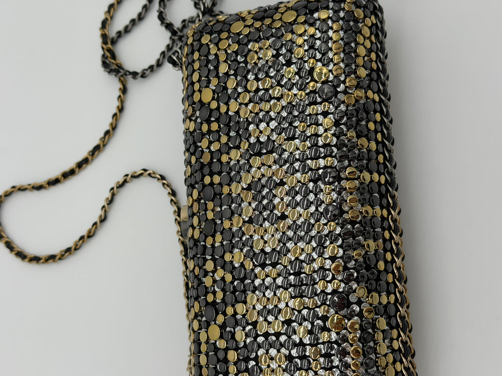 Chanel Studded Chain Around CC Evening Clutch