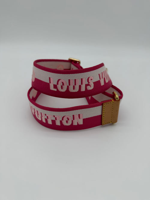 Louis Vuitton Jacquard Neverfull BB Shoulder Strap Pink Peony