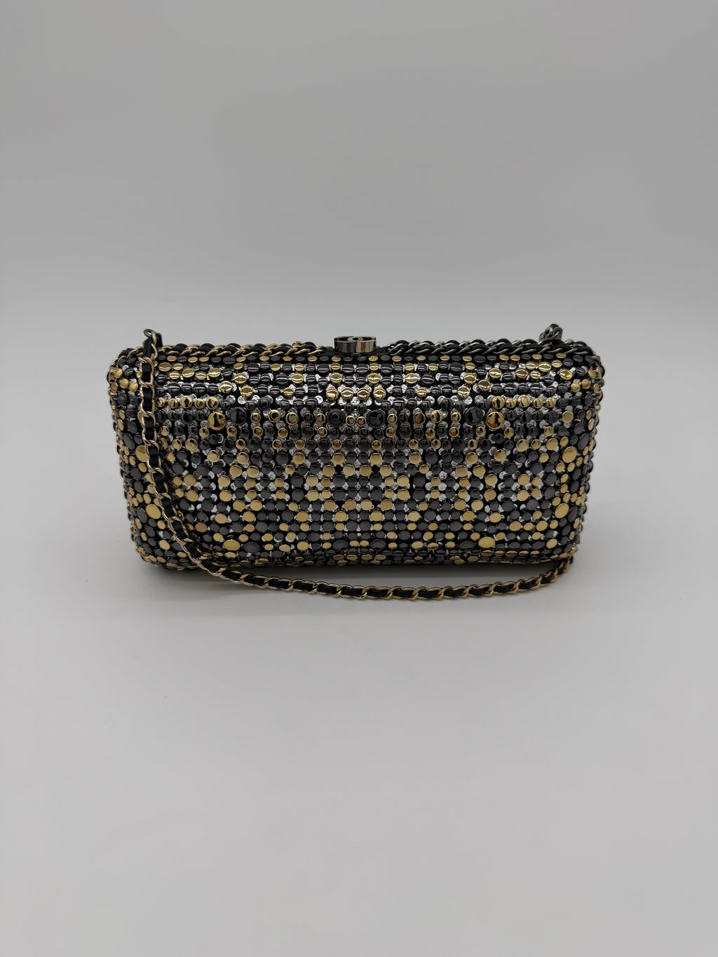 Chanel Studded Chain Around CC Evening Clutch