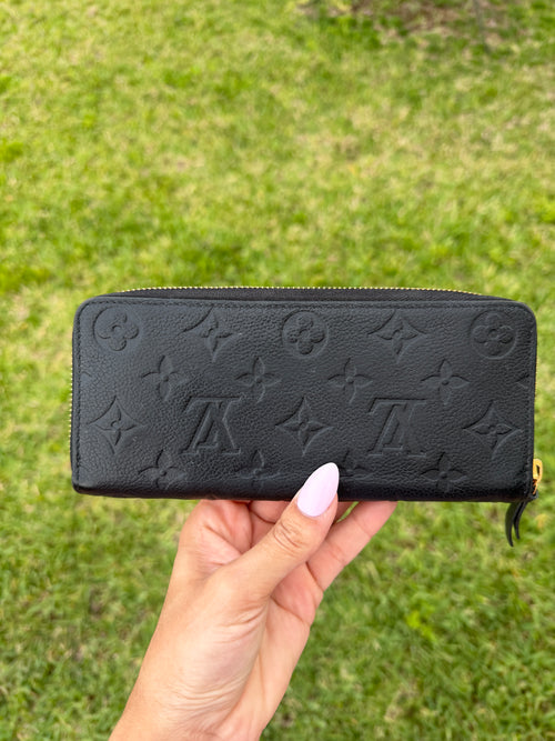 Louis Vuitton Clemence Wallet Black Empreinte