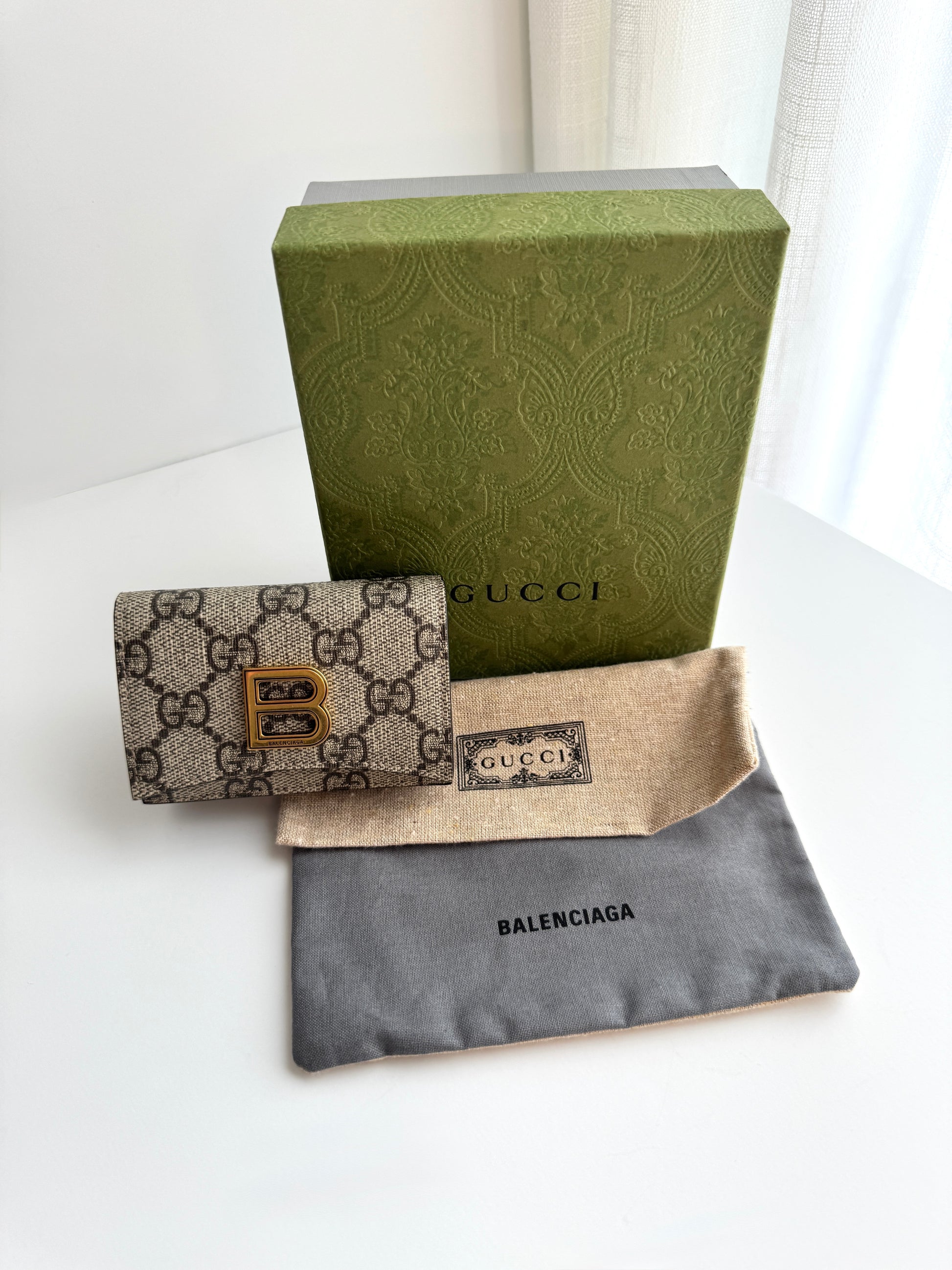 Gucci x Balenciaga The Hacker Project Trifold Wallet GG Coated Canvas