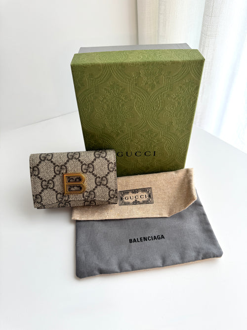 Gucci x Balenciaga The Hacker Project Trifold Wallet GG Coated Canvas