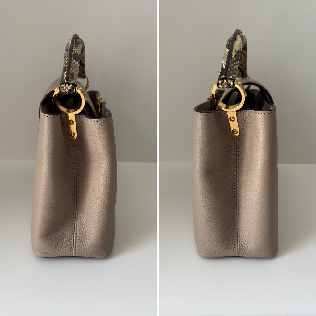Louis Vuitton Capucines PM Taurillon Galet Leather & Python