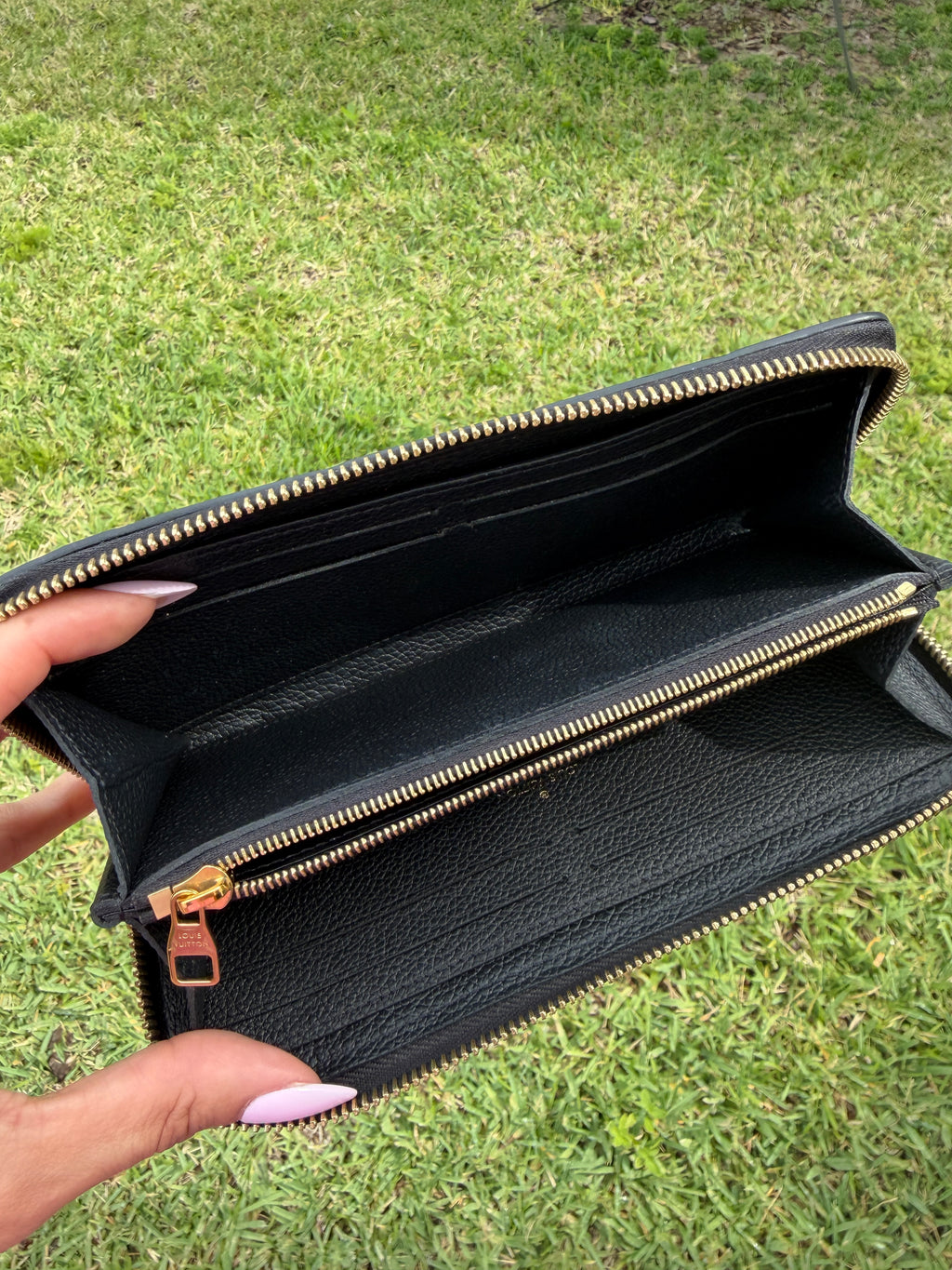 Louis Vuitton Clemence Wallet Black Empreinte