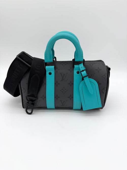 Louis Vuitton Keepall Bandouliere 25 Turquoise / Monogram Eclipse Reverse