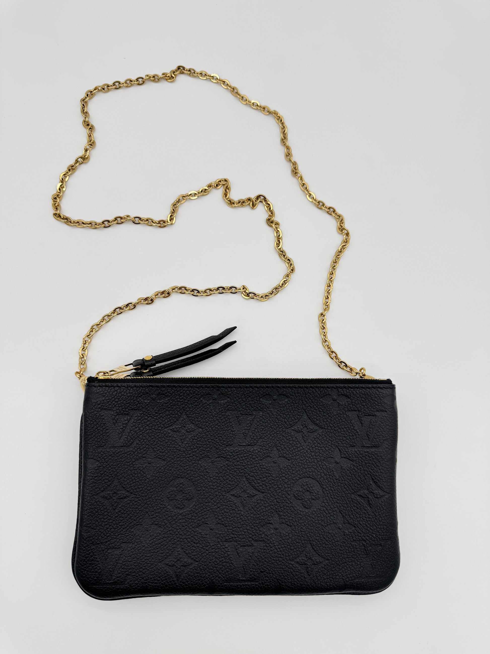 Louis Vuitton Double Zip Pochette Empreinte Black