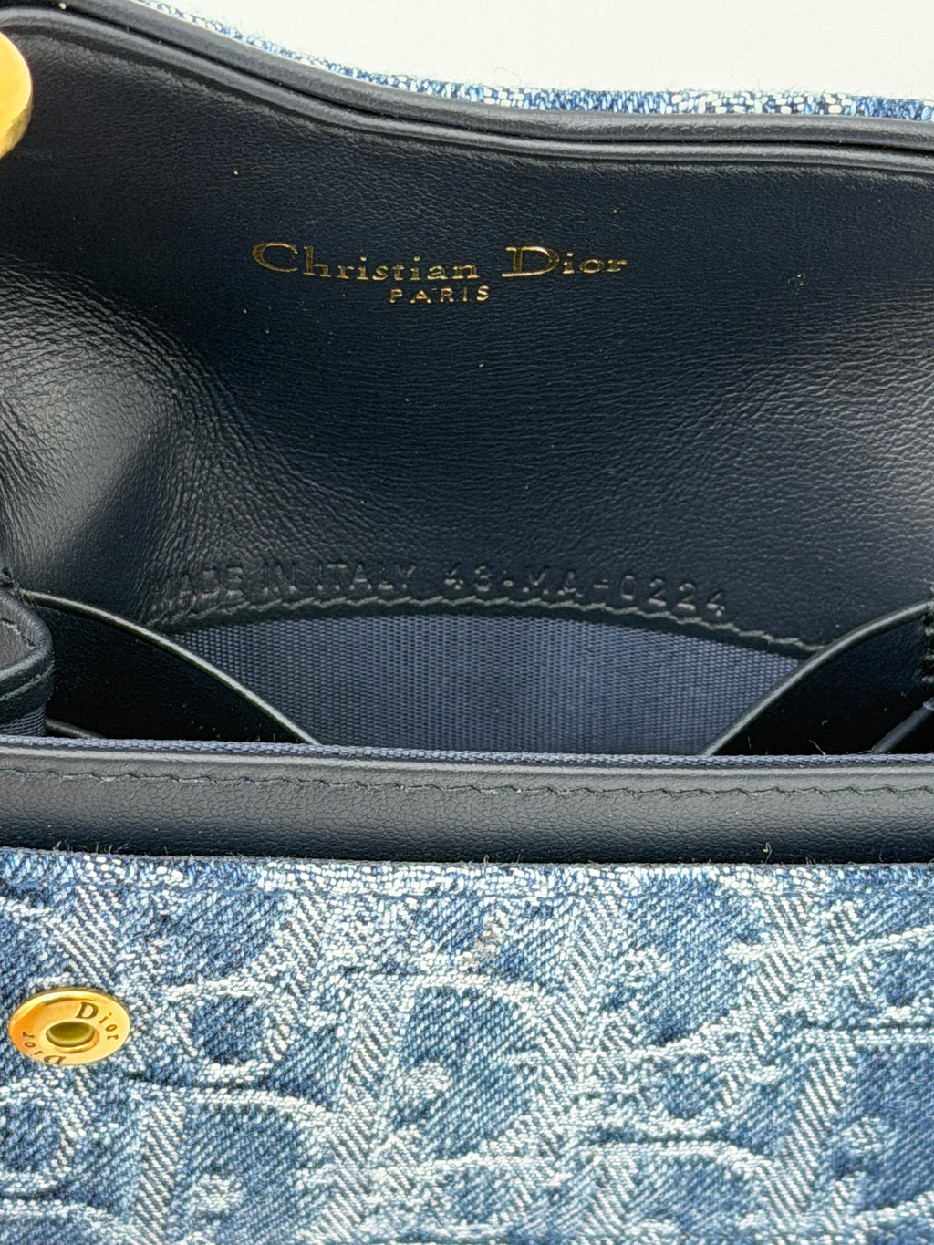 Christian Dior Saddle Bloom Denim Cardholder