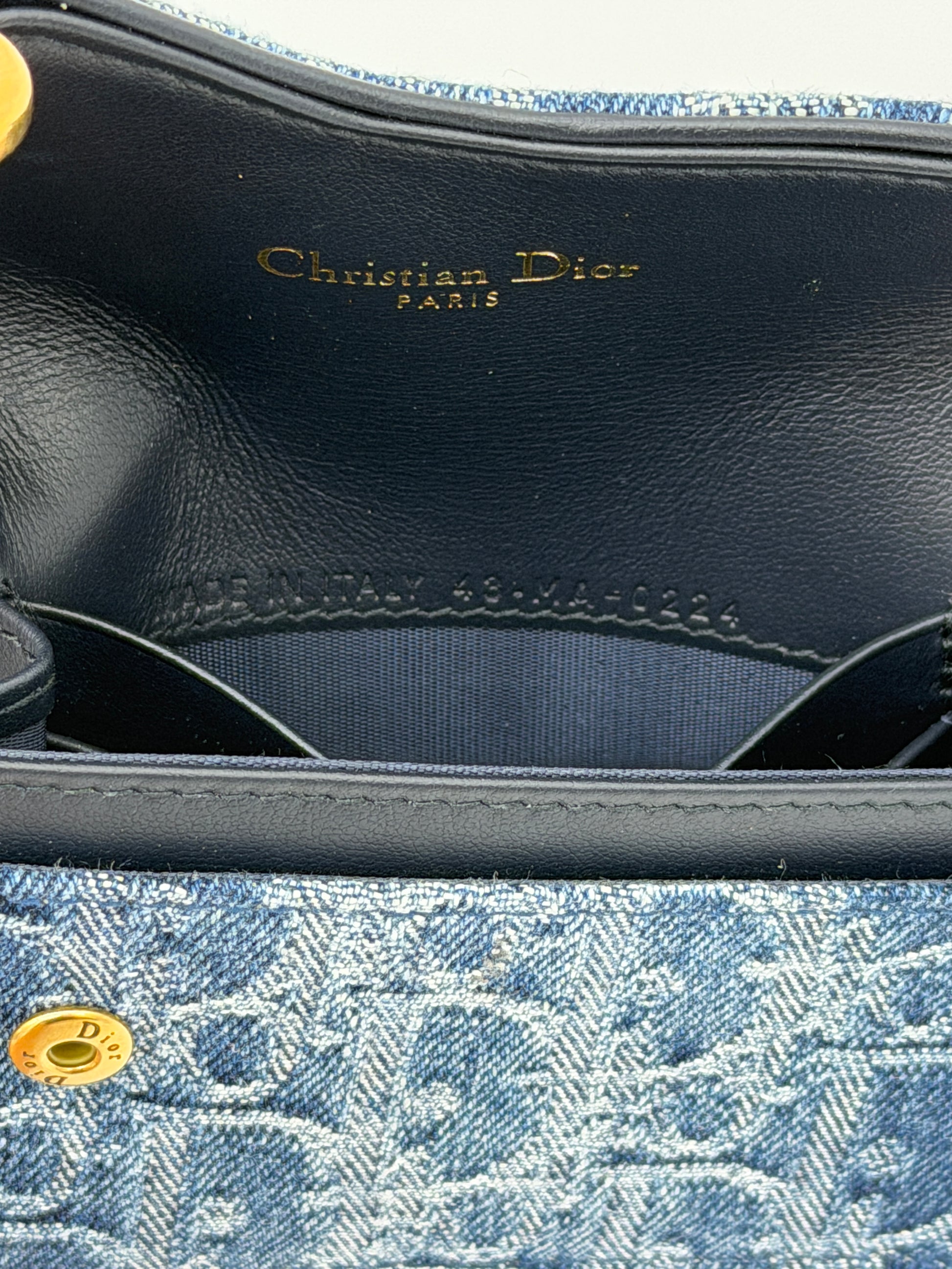 Christian Dior Saddle Bloom Denim Cardholder
