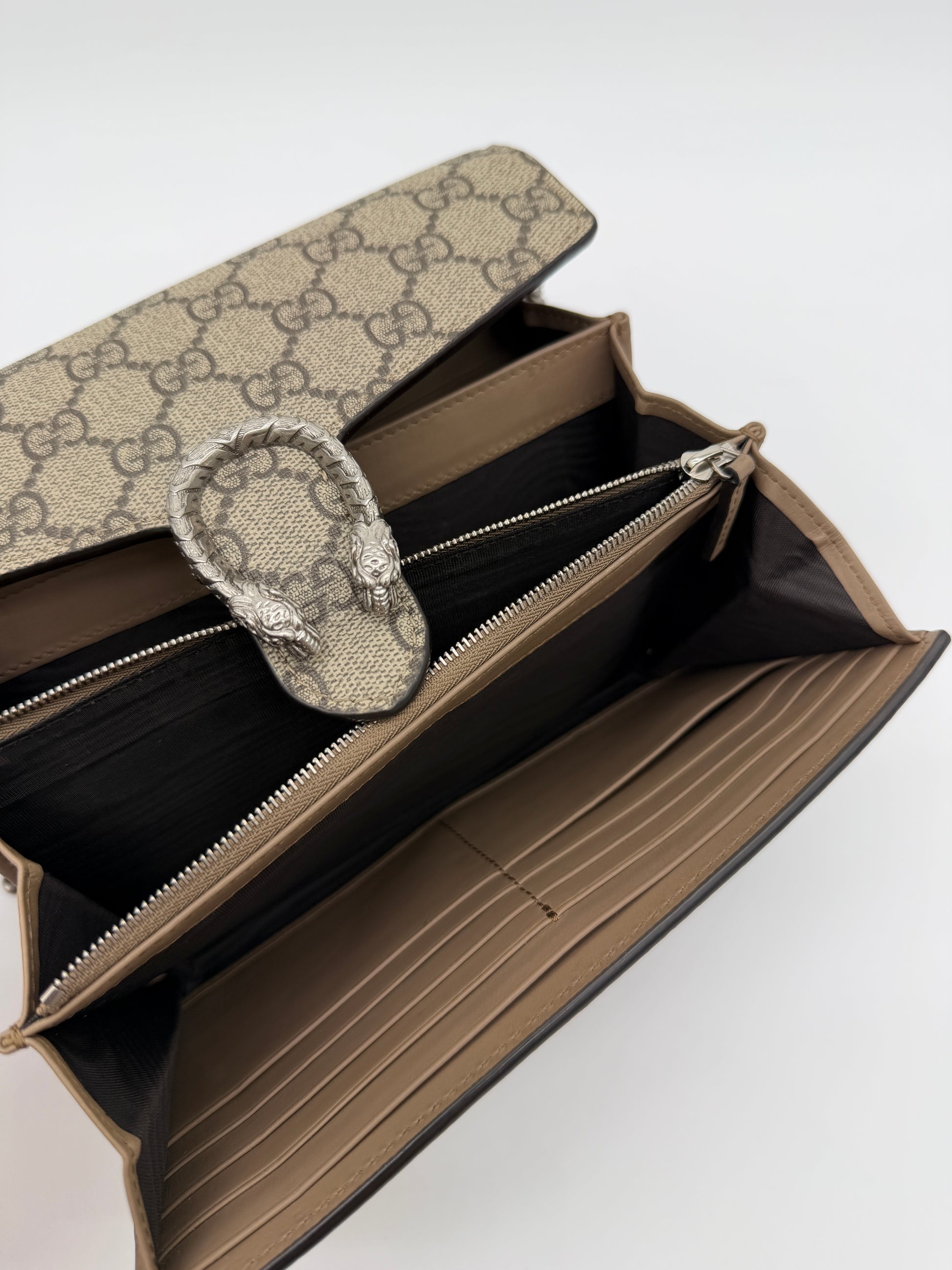 Gucci Dionysus GG Canvas Wallet on Chain