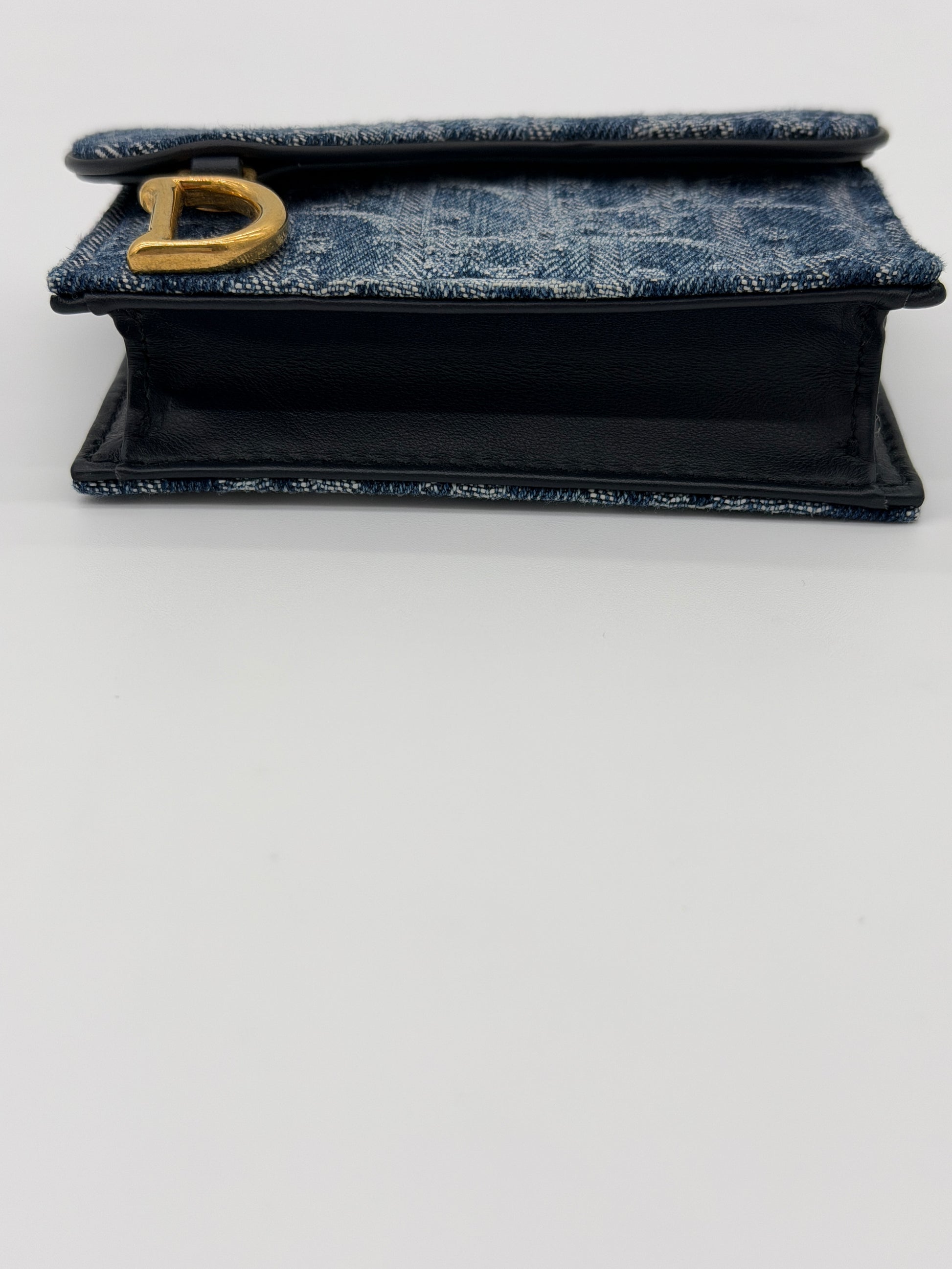 Christian Dior Saddle Bloom Denim Cardholder