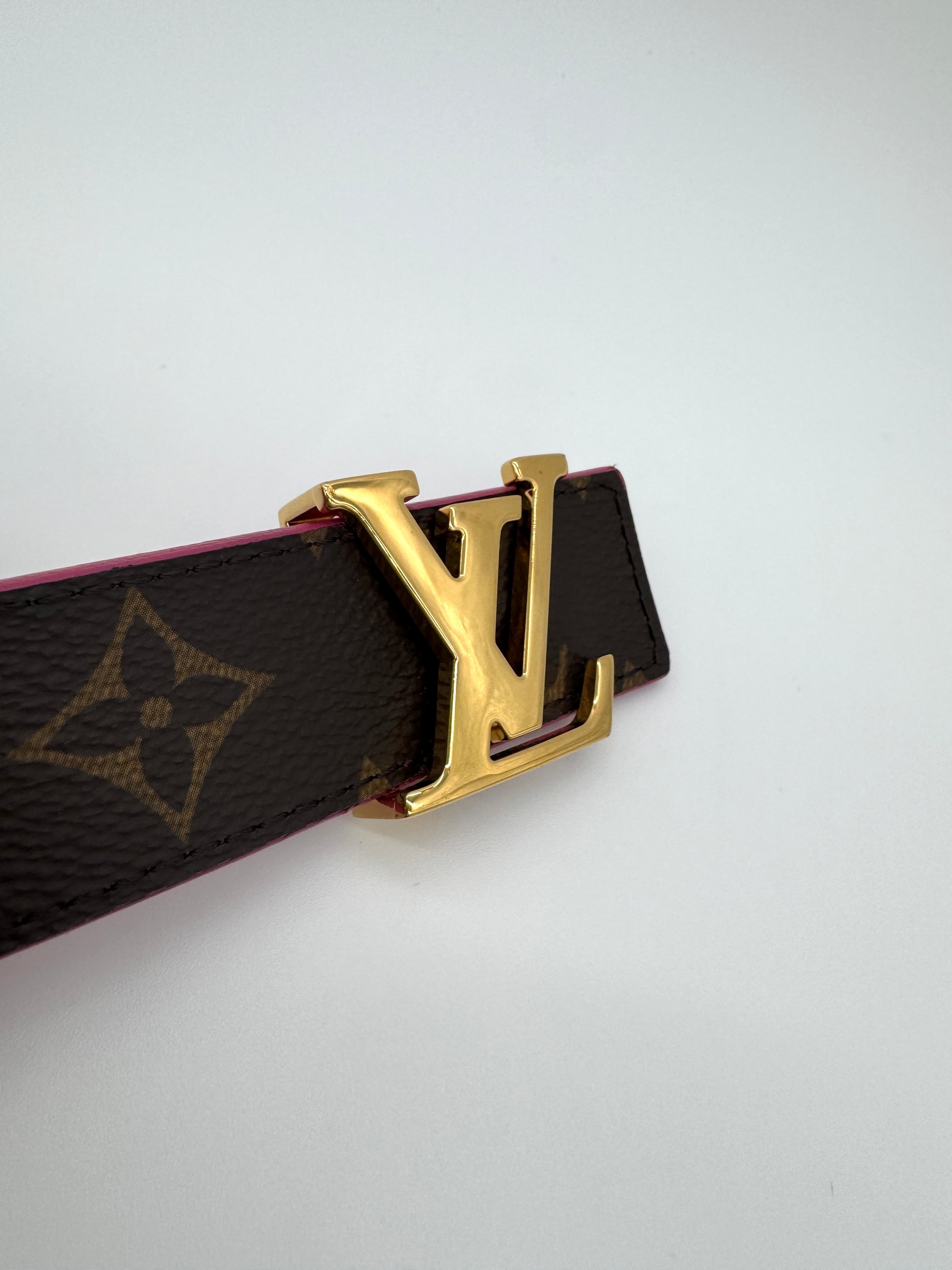 Louis Vuitton Initiales 30mm Reversible Belt Monogram and Pink