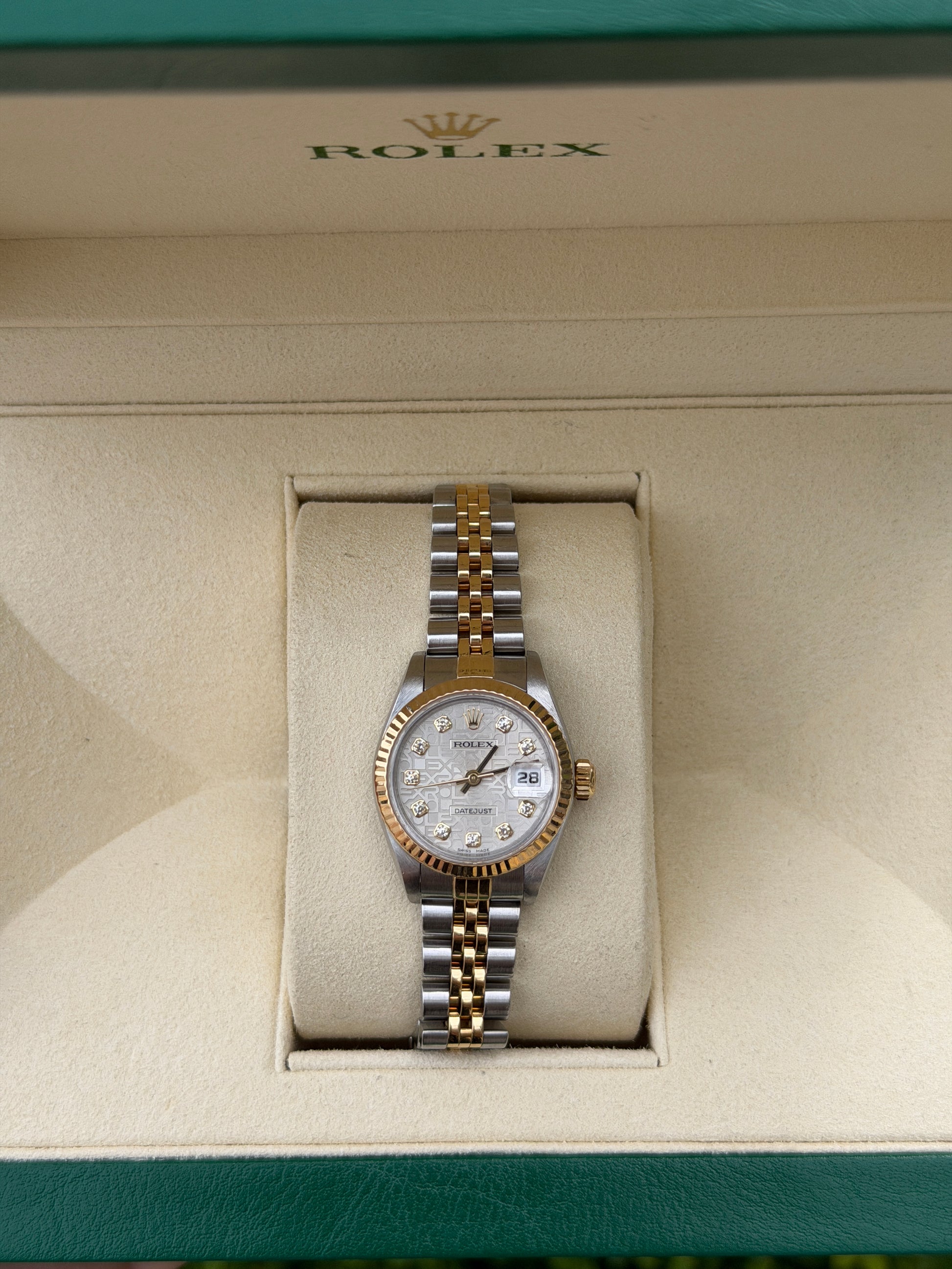Rolex Datejust 26mm Two Tone Monogram Diamond Dial