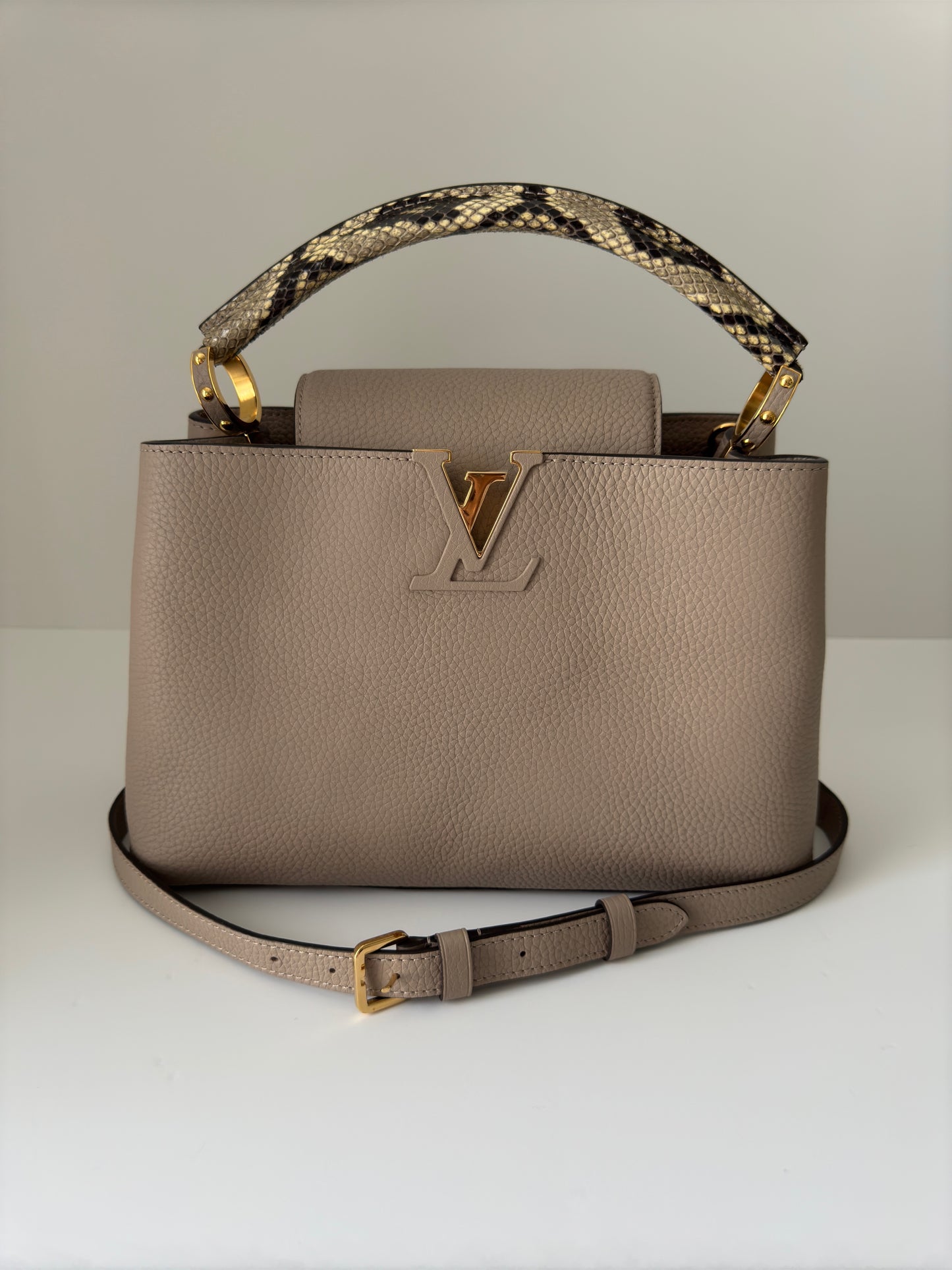 Louis Vuitton Capucines PM Taurillon Galet Leather & Python